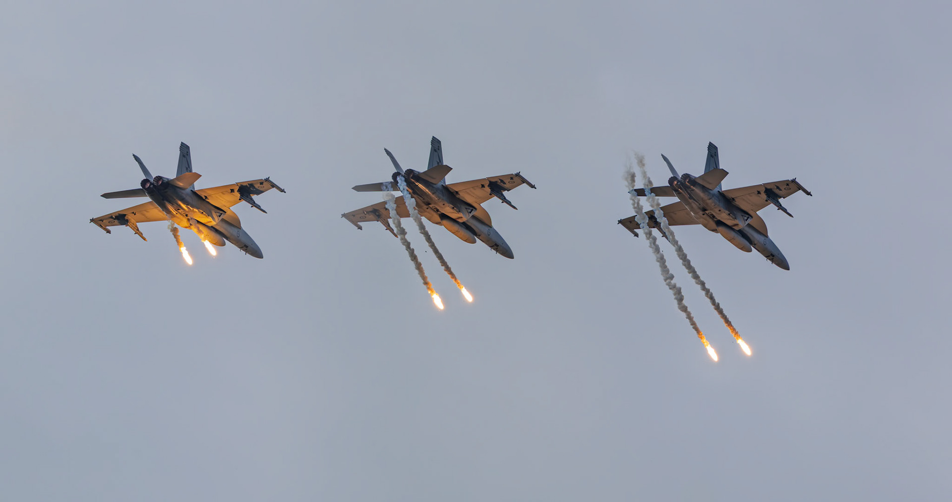Royal Australian Air Force Boeing FA-18F Super Hornet [A44-205] on display at the Richmond Airshow in New South Wales, Australia