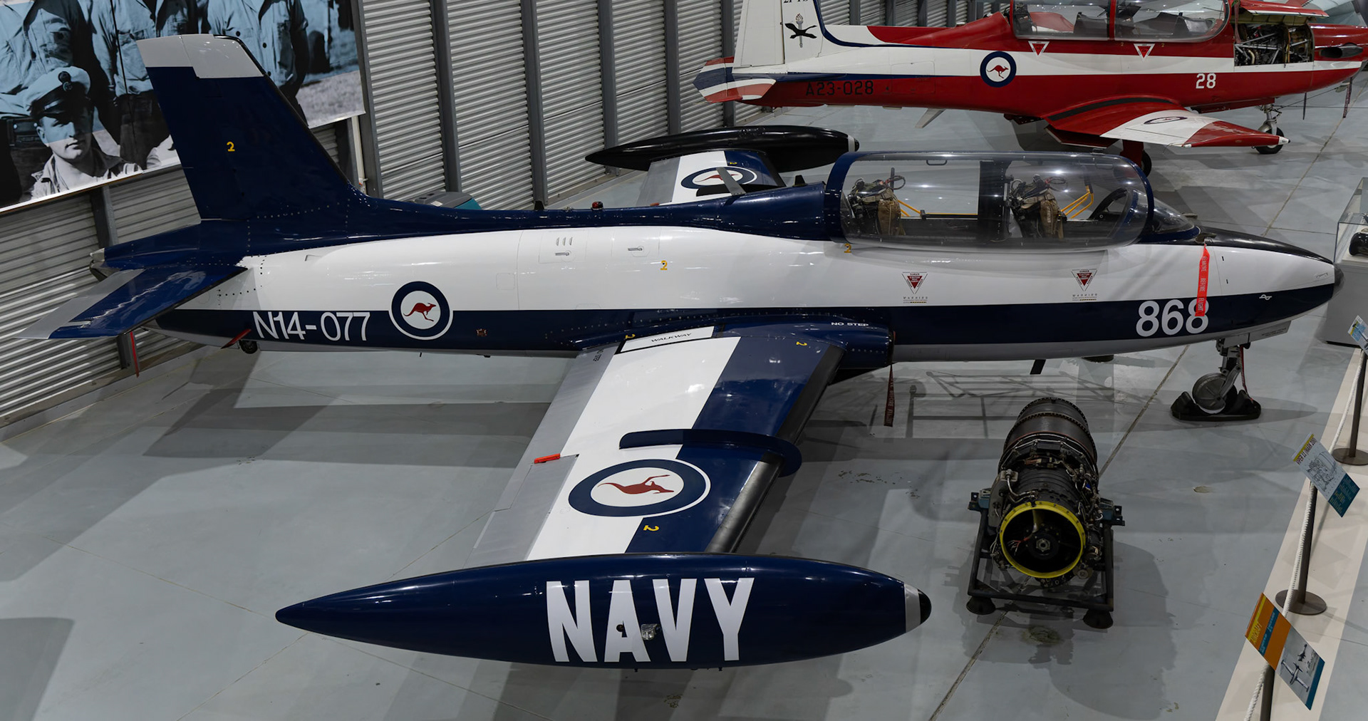 CAC Aermacchi MB-326H on display at the Fleet Air Arm Museum - HMAS Albatross in Nowra Hill, New South Wales, Australia