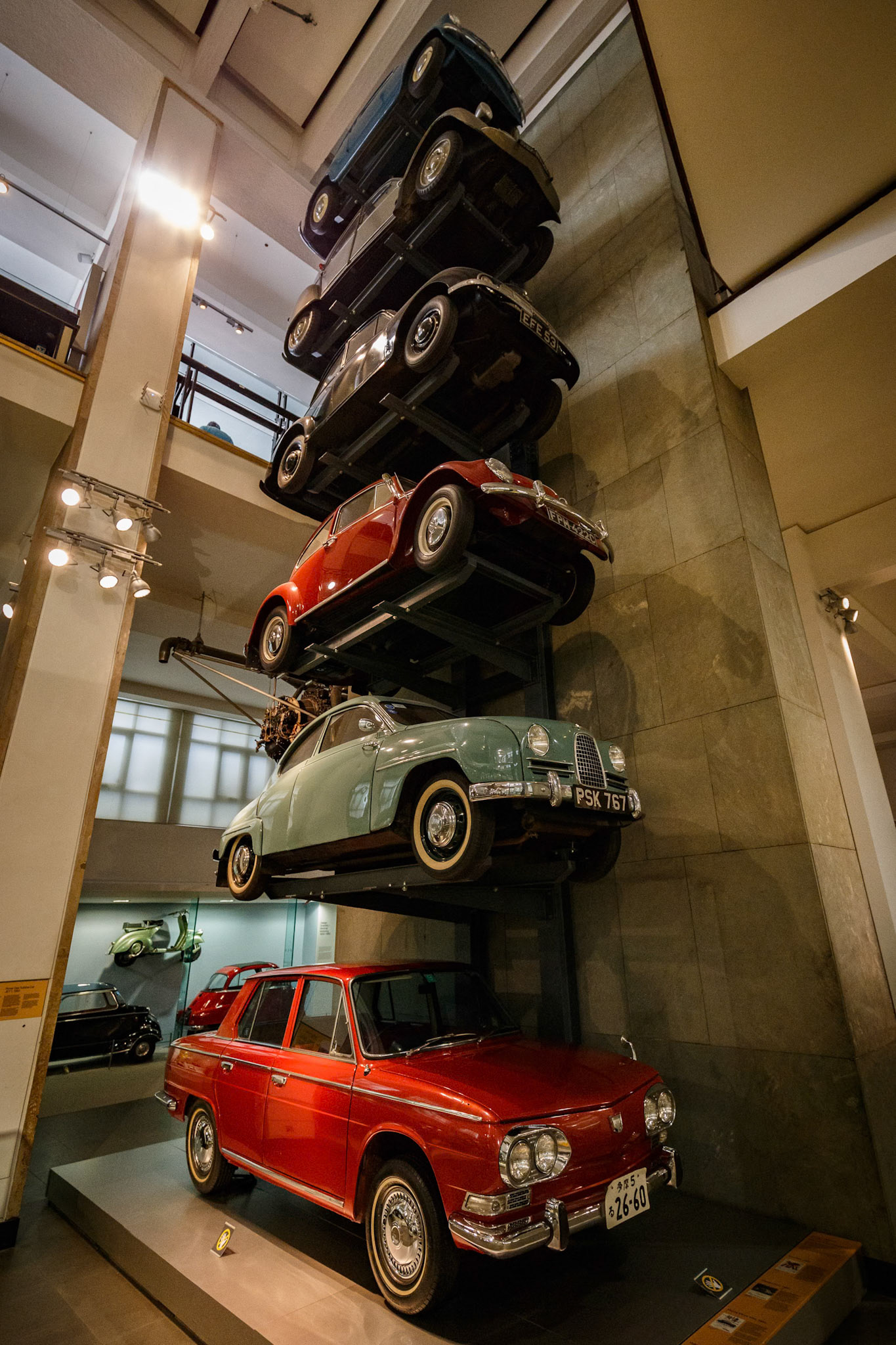 Static car display in the Science Museum, London