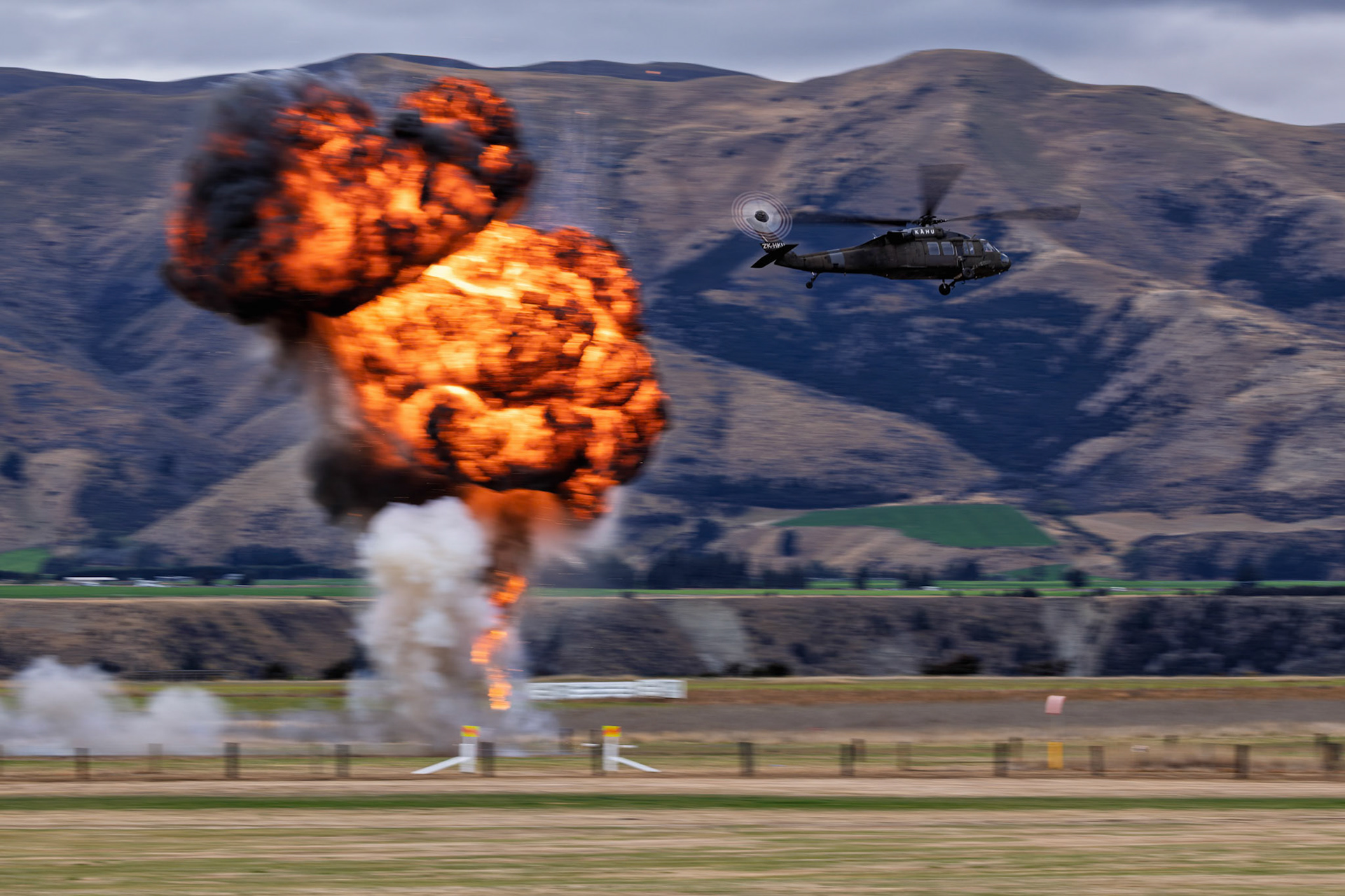Sikorsky EH-60A Black Hawk [ZK-HKU] on display at Warbirds over Wanaka, New Zealand