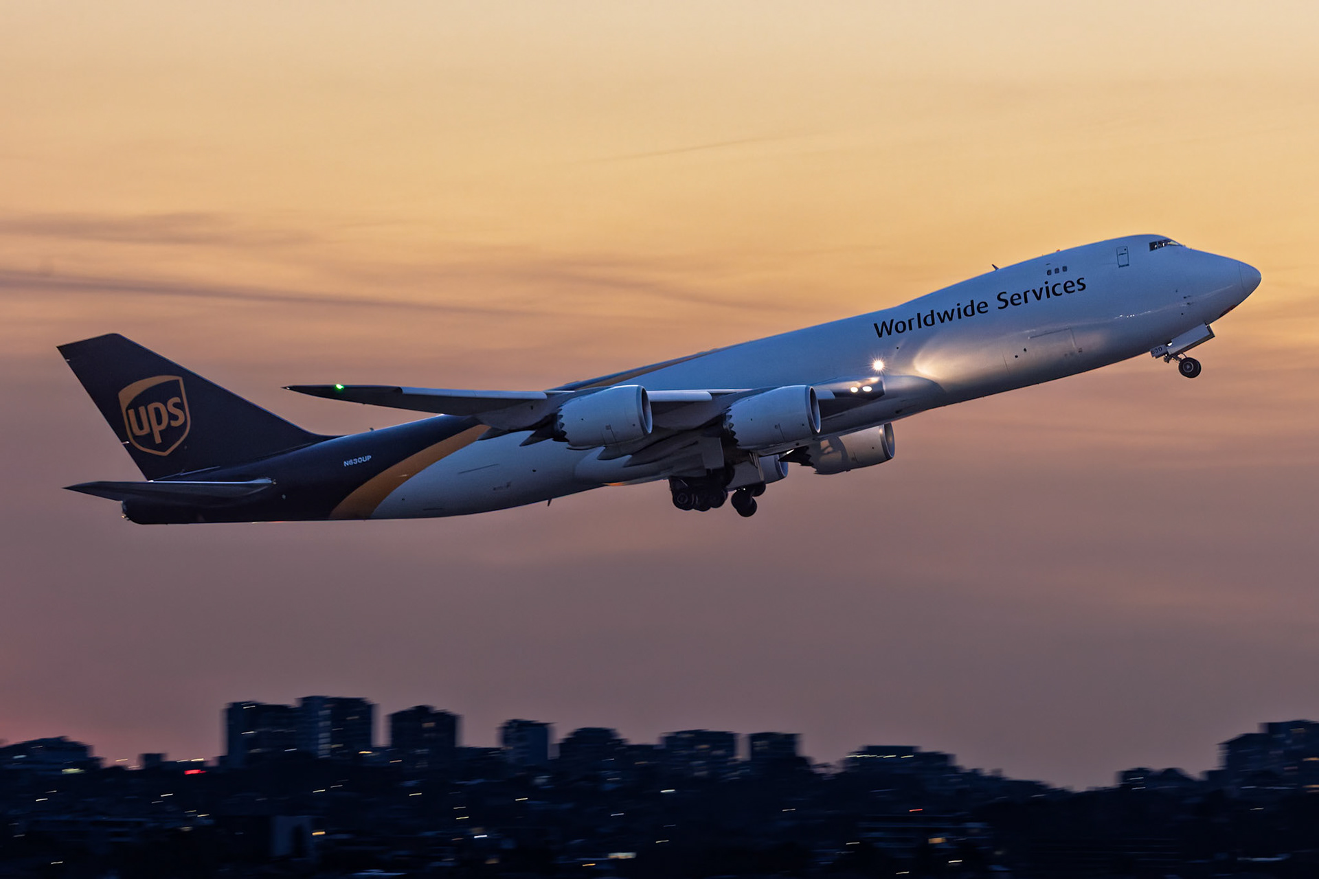 UPS Boeing 747-8F [N630UP] Departing to Singapore from the P3 Carpark, Sydney Airport, Australia