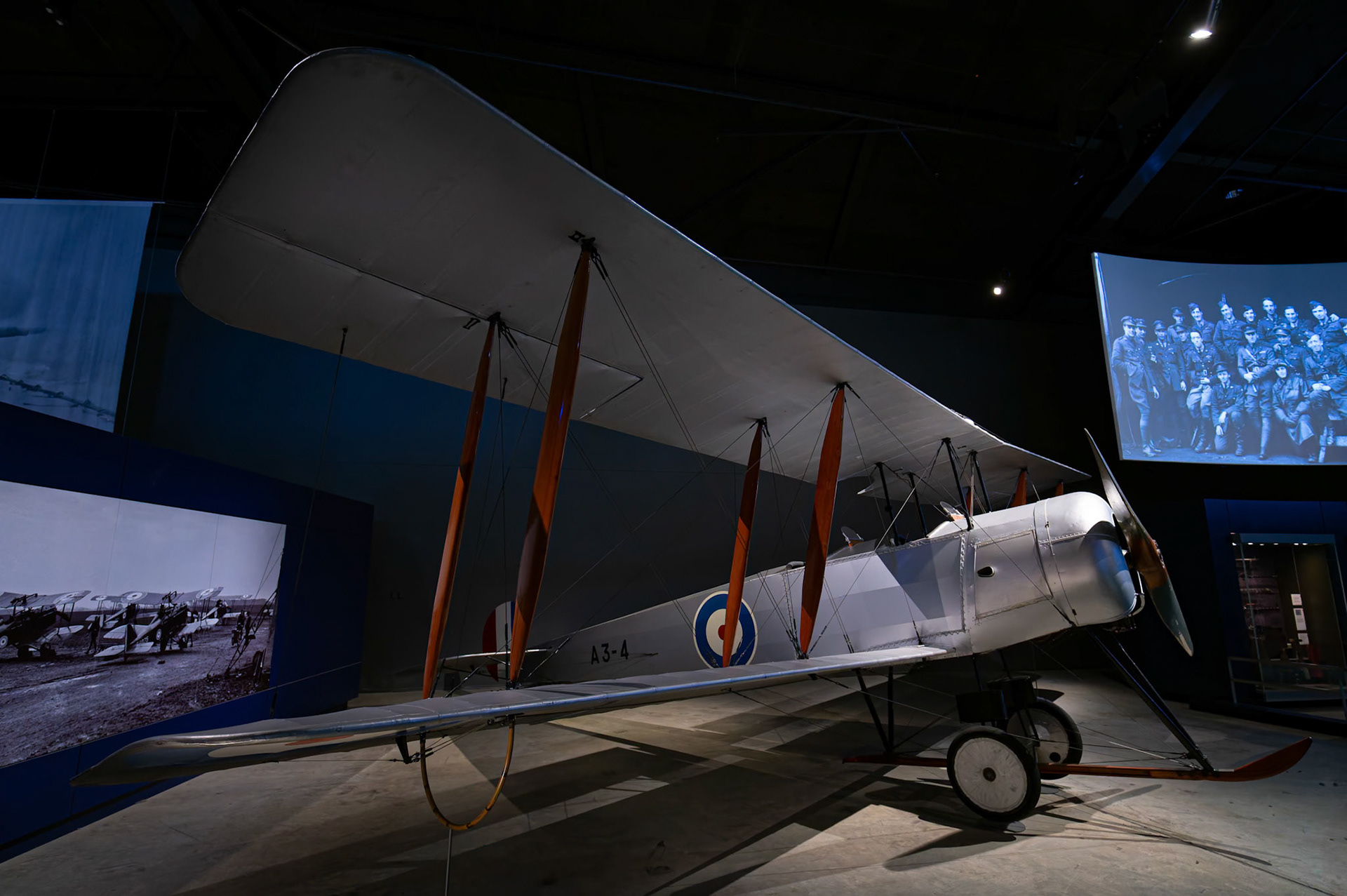 Avro 504K Two-Seat Biplane on display at the Australia War Memorial in Canberra, Australia