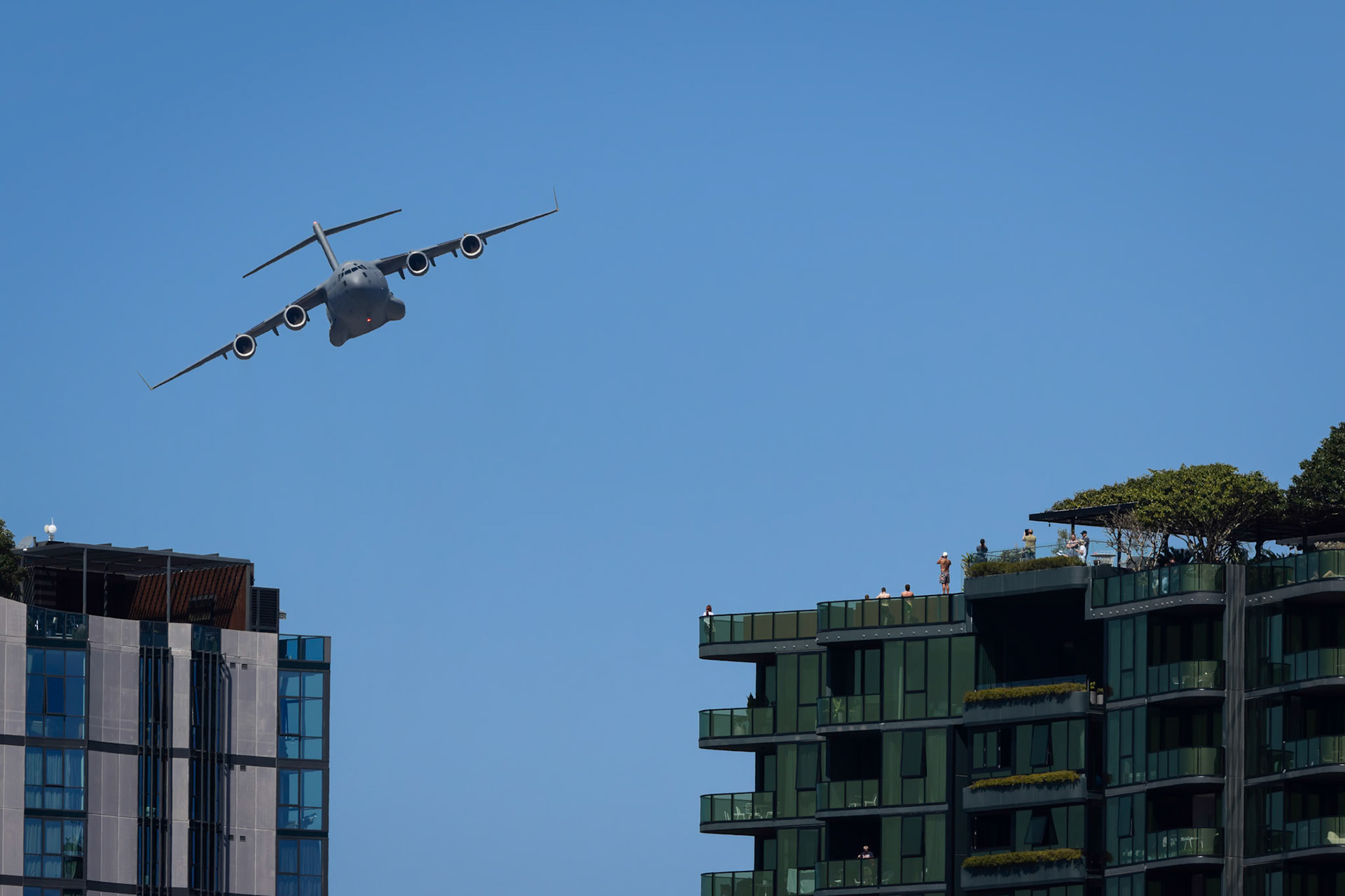 RAAF C-17A GlobeMaster on display for the 2024 Riverfire Rehearsals, Australia