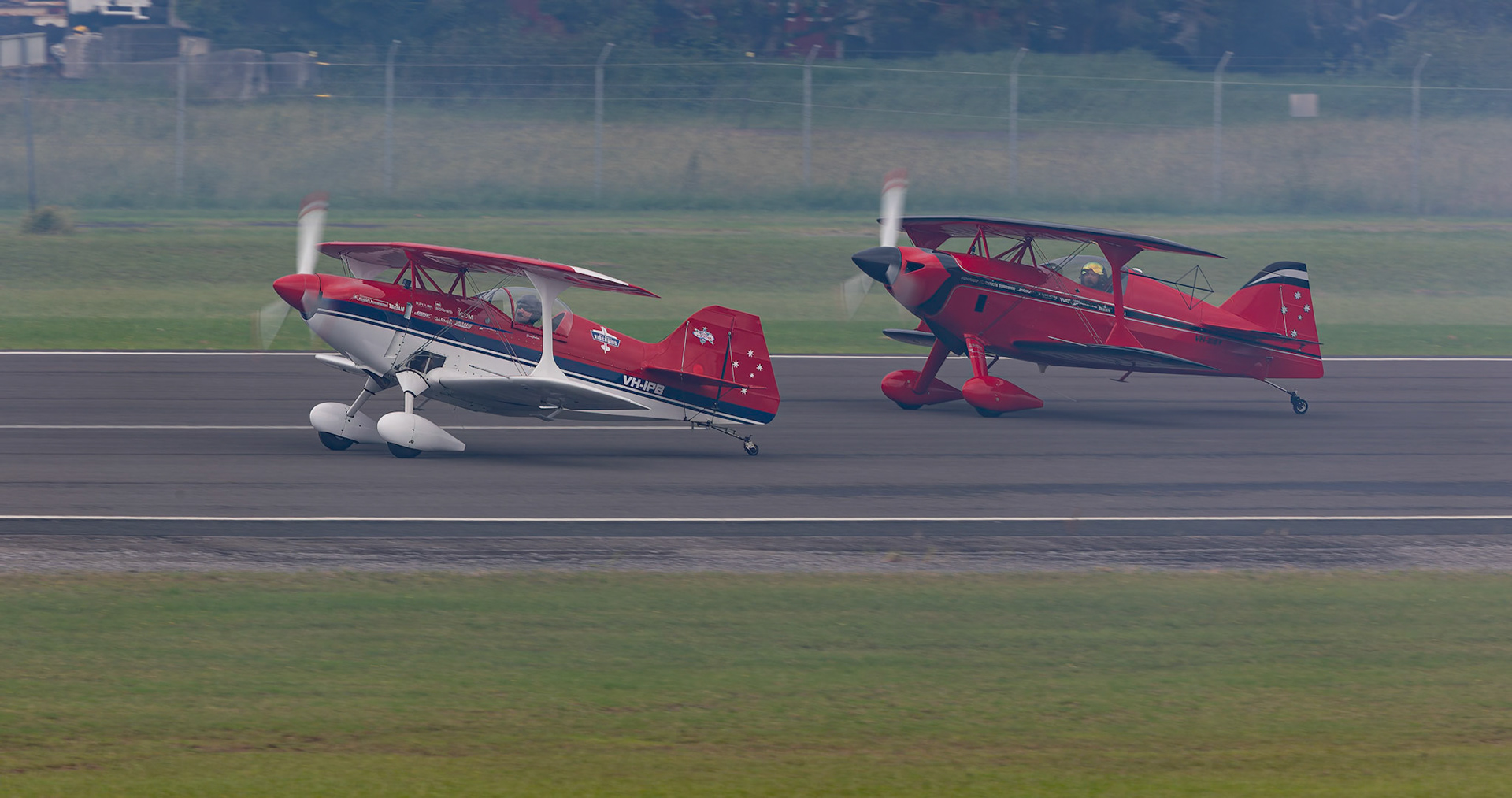 Sky Aces Aerobatics from the Paul Bennet Airshows on display at the Shellharbour Airport, during the Airshows Downunder Shellharbour, New South Wales, Australia.