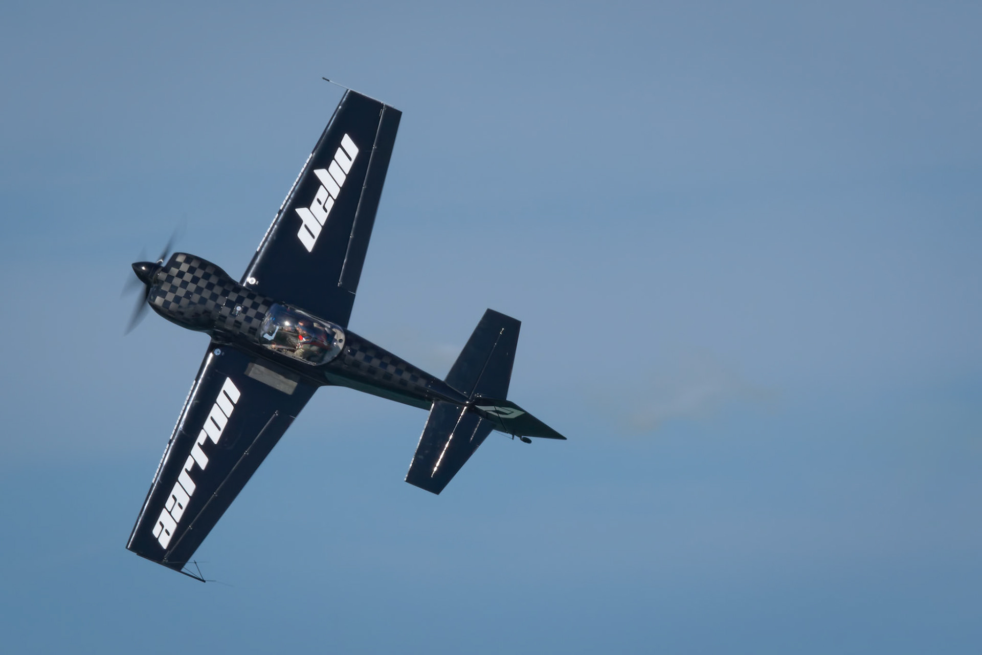 Aarron Deliu in the CAP 232 on display at the Pacific Airshow on the Gold Coast, Australia