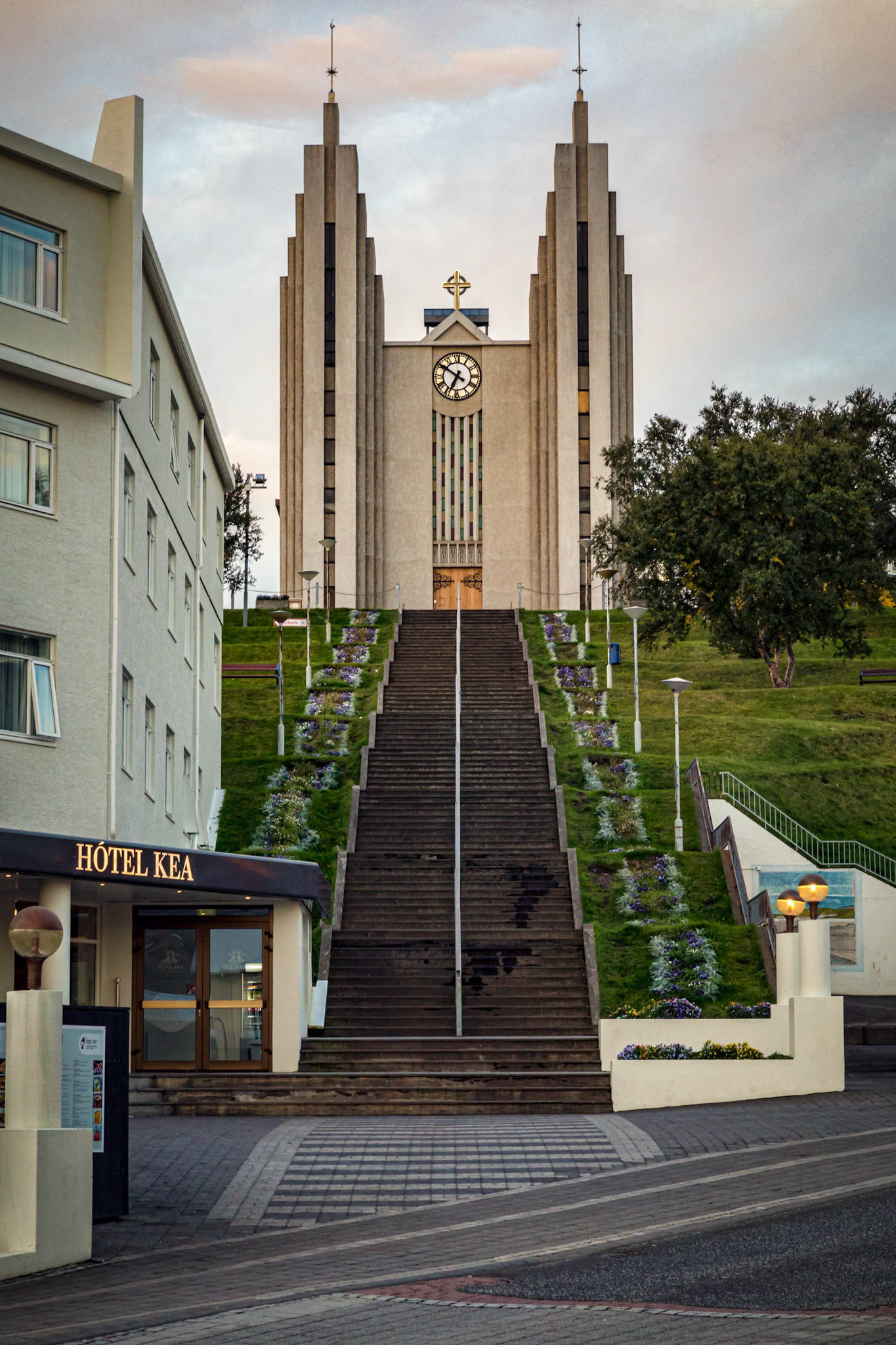 Stairway to the Church in Akureyri, Iceland