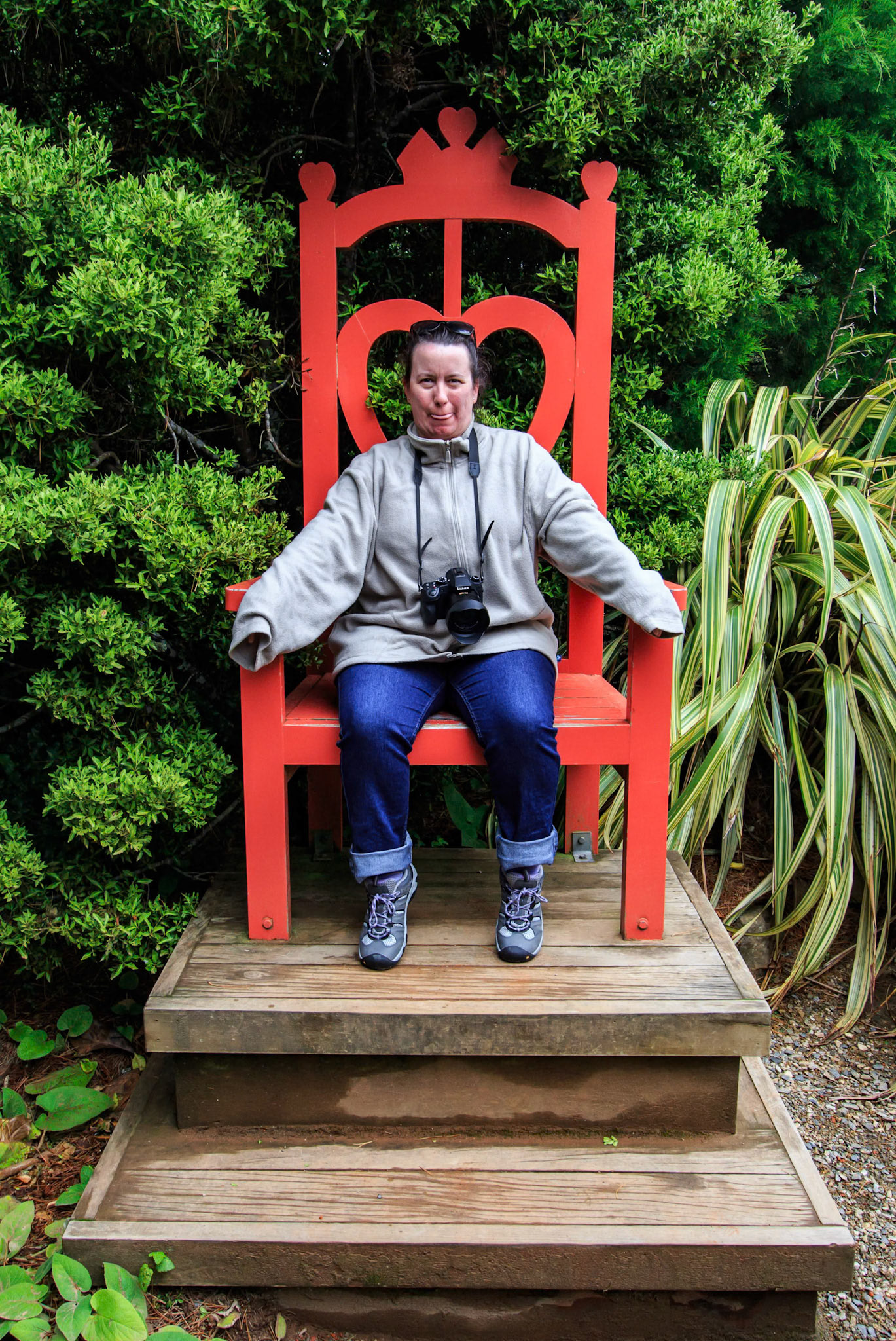 Angela at Larnach Castle outside Dunedin, New Zealand