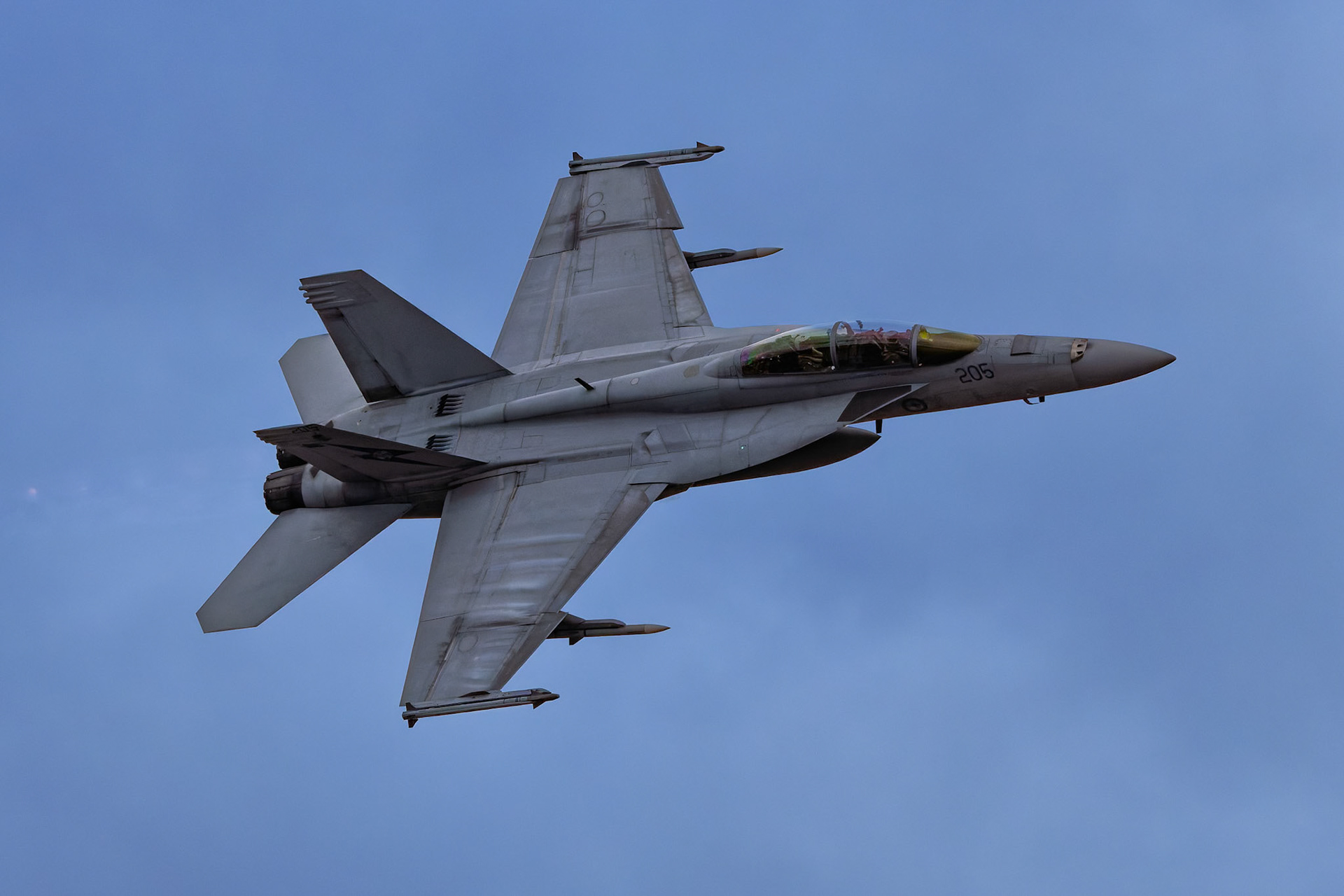RAAF FA-18F Super Hornet on display at the Avalon Airshow in Victoria, Australia