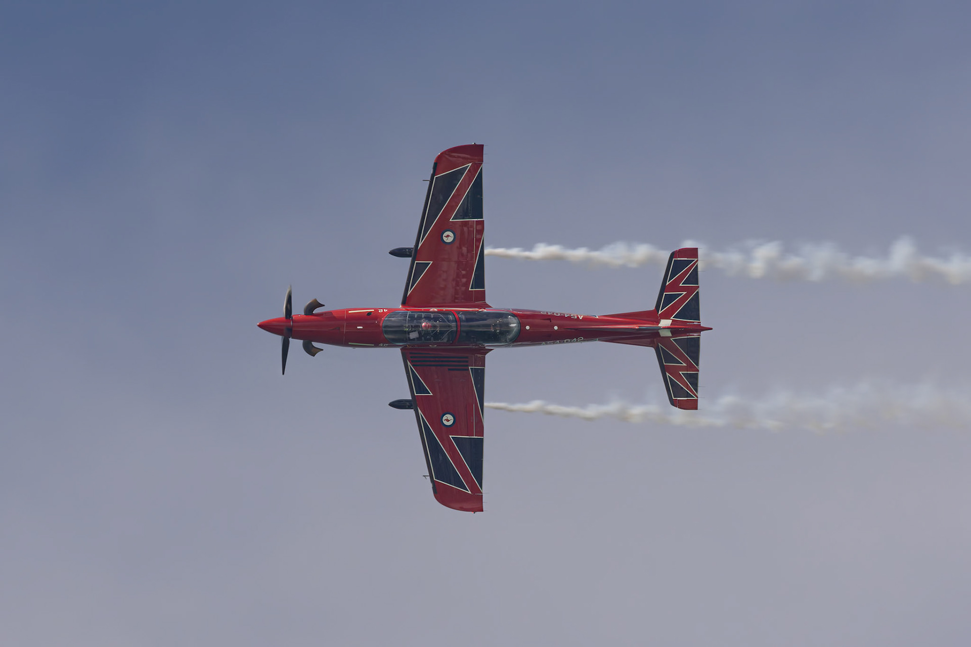 RAAF Roulettes PC-21s on display at the Pacific Airshow on the Gold Coast, Australia