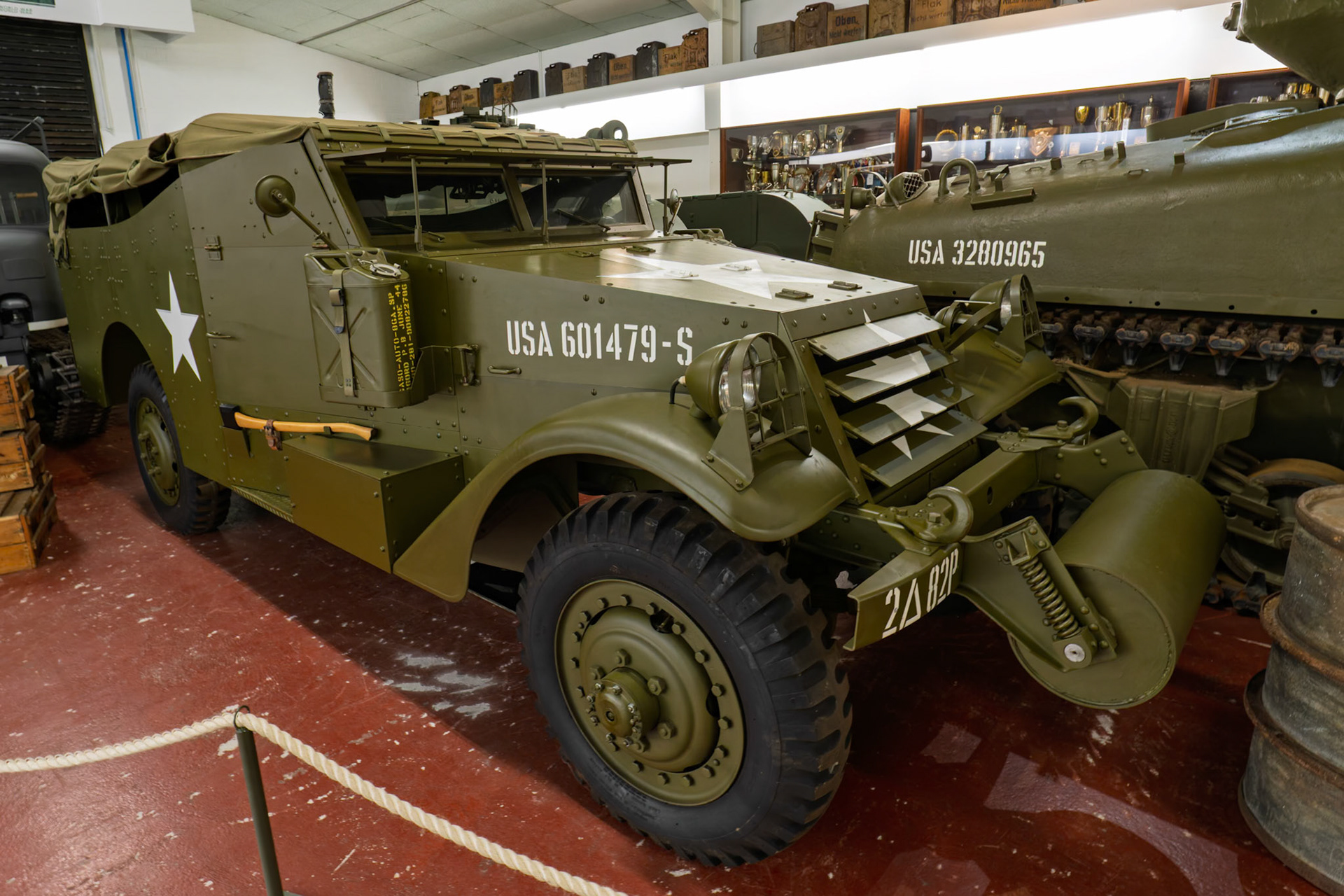 M3A1 Scout Car on display at Donington Park Museum, England