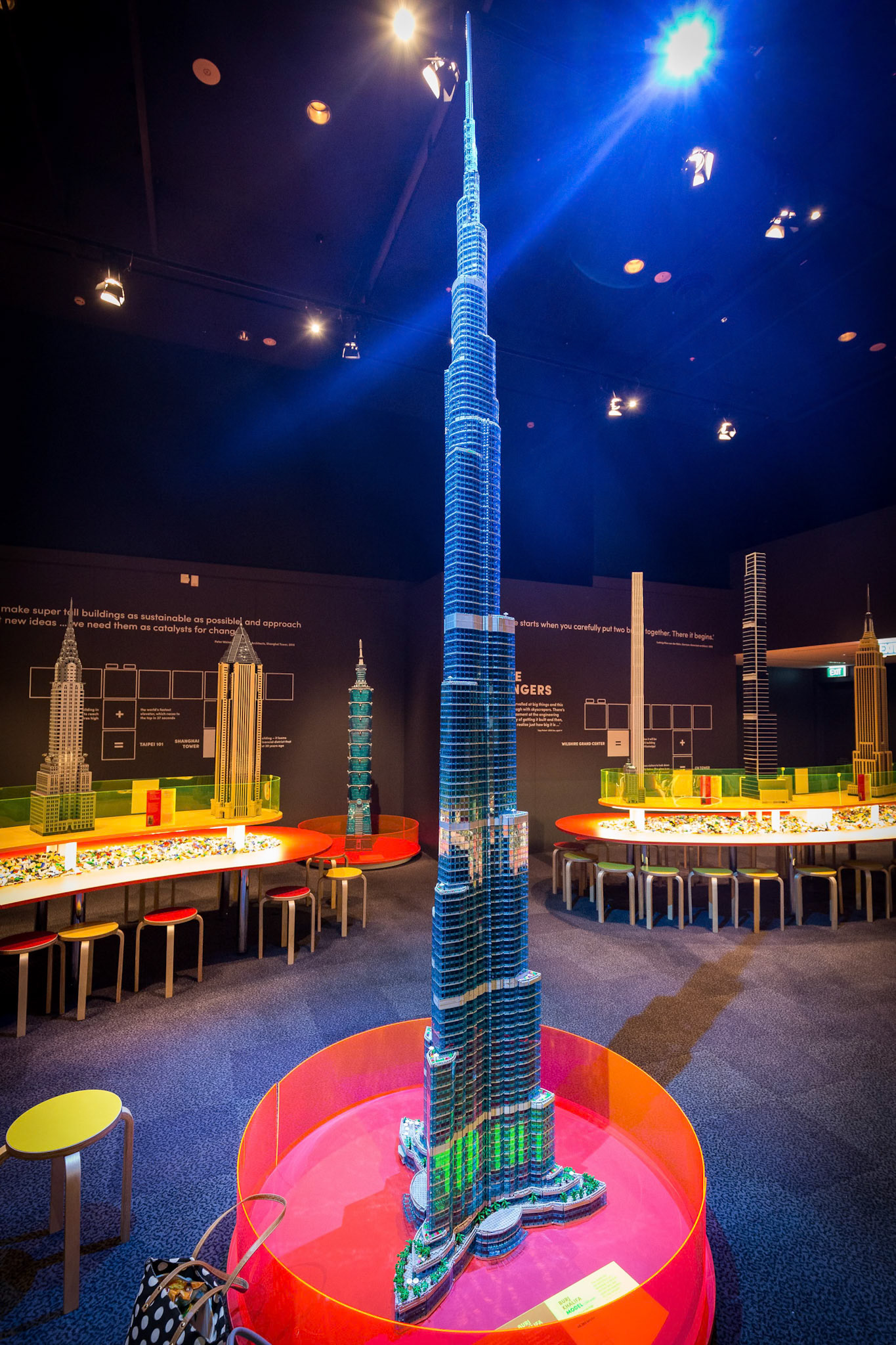 Burj Khalifa building at the Lego Towers of Tomorrow at the National Museum of Australia in Canberra, Australia