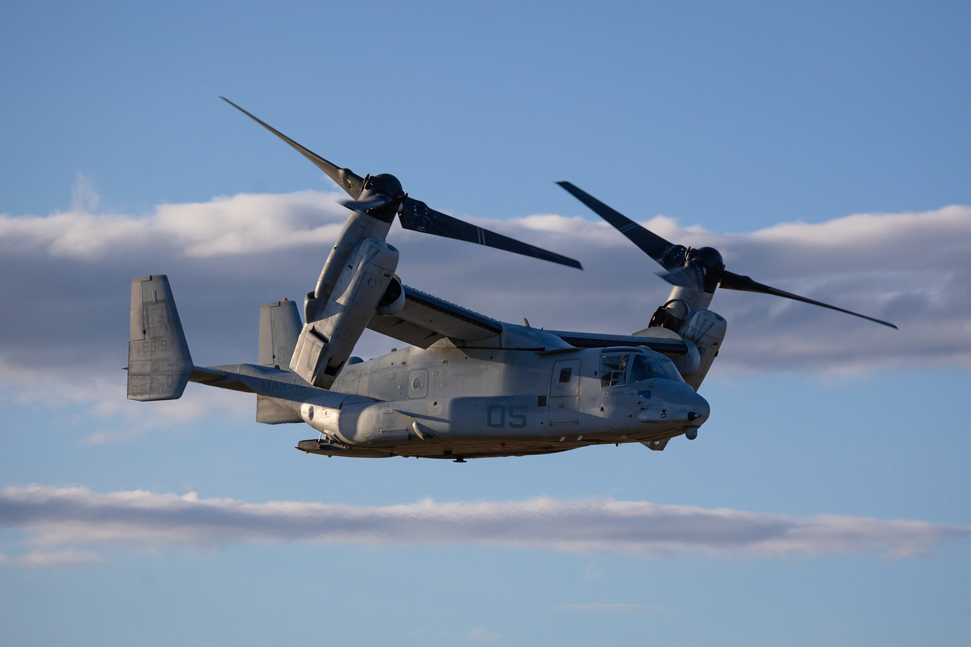 The Boeing V-22 Osprey taking off from the 2022 Brisbane Airshow at Watts Bridge Memorial Airport, Australia