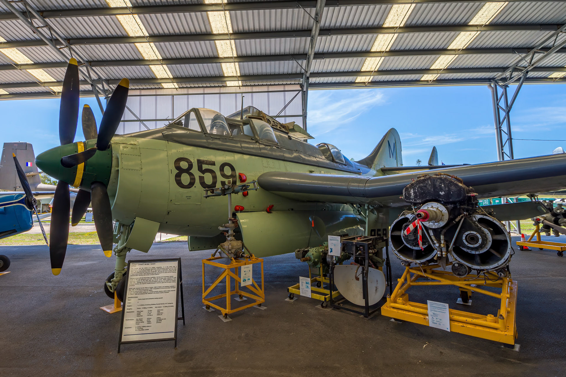 Fairey Gannet AS MK 1 XA331 on display at the Queensland Air Museum in Caloundra, Australia