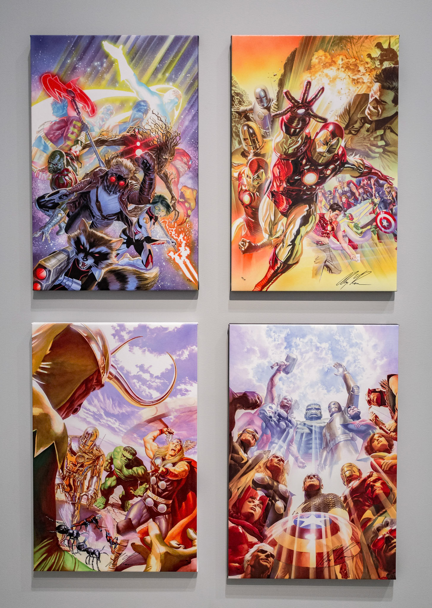 Artwork display at GOMA for the Marvel Exhibition, Brisbane