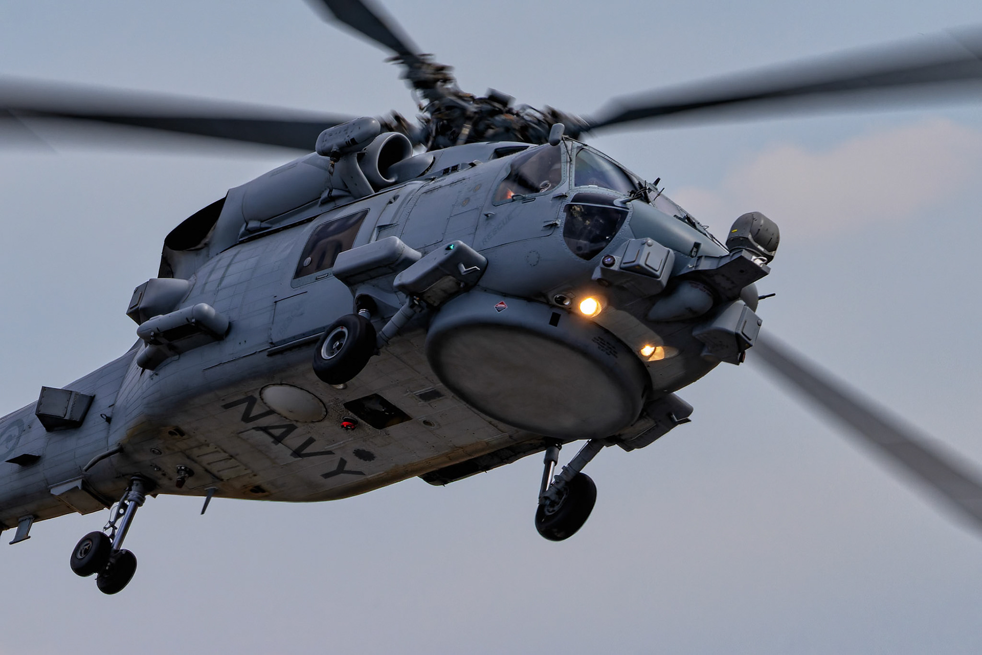 RAN 808 Squadron, Sikorsky-Lockheed Martin MH-60R Seahawk Romeo on display at the Avalon Airshow in Victoria, Australia