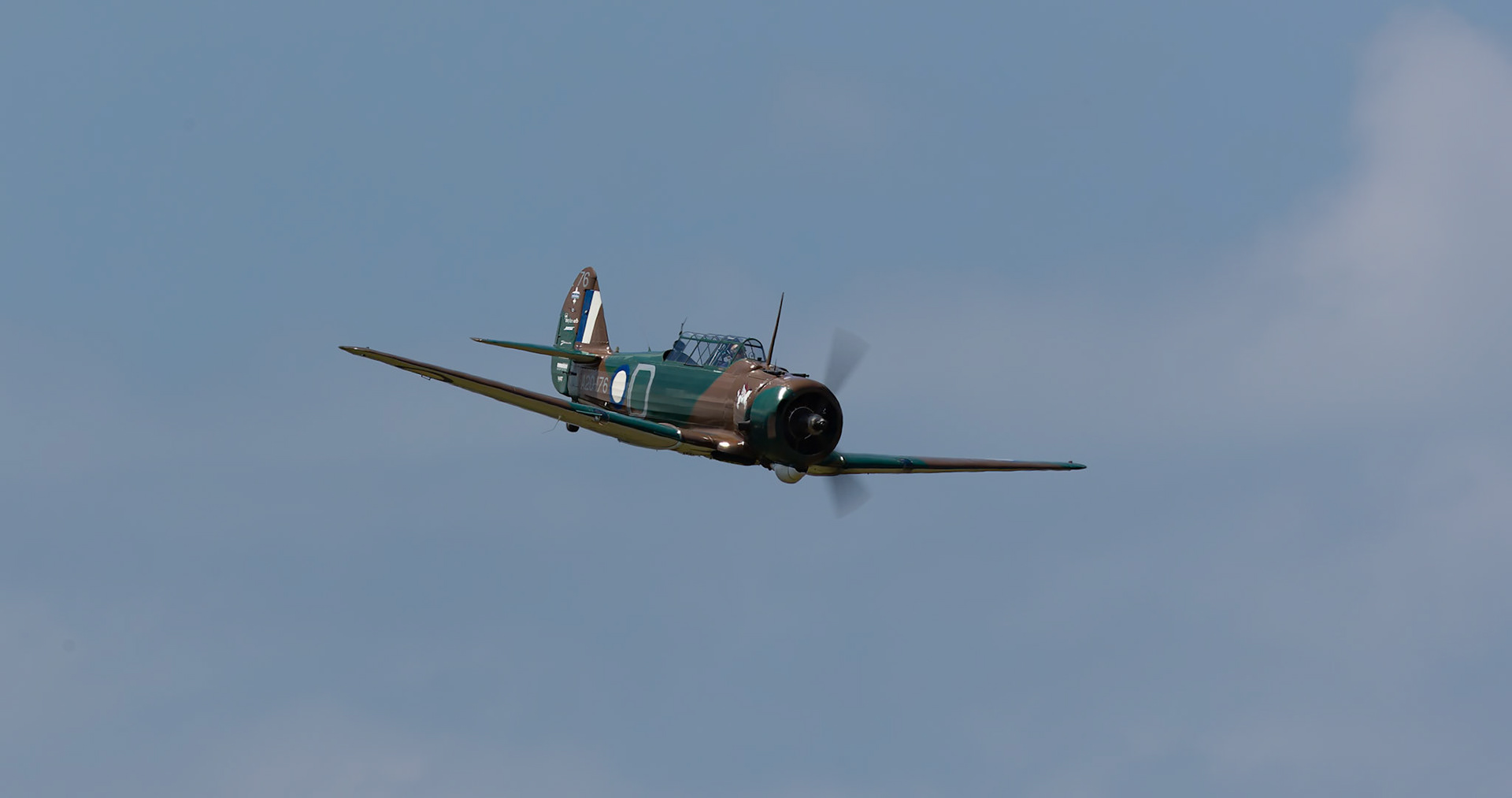 Glenn Collins in the CAC Wirraway [VH-WWY] at the Barrington Coast Airshow in Taree, New South Wales, Australia. 9th of November, 2024