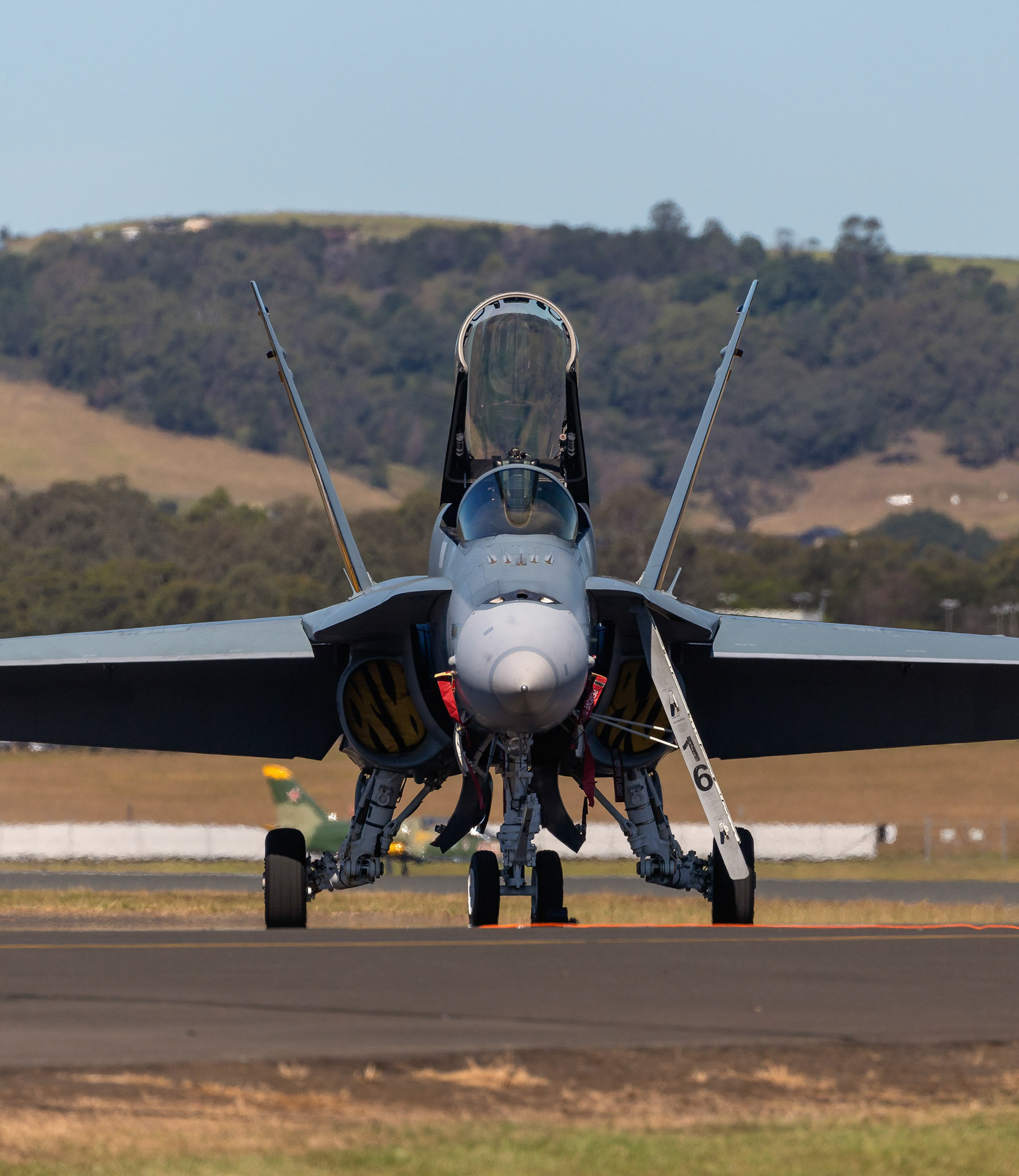 RAAF FA-18A Hornet on static display at Wings Over Illawarra 2018, Illawarra Regional Airport, Albion Park Rail, New South Wales, Australia