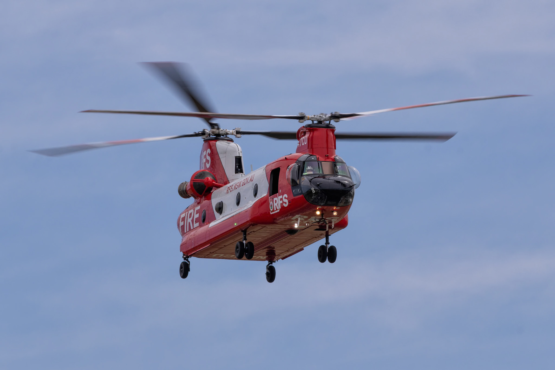 Rural Fire Service Boeing CH-47D Chinook [N47CU] on display at the Richmond Airshow in New South Wales, Australia