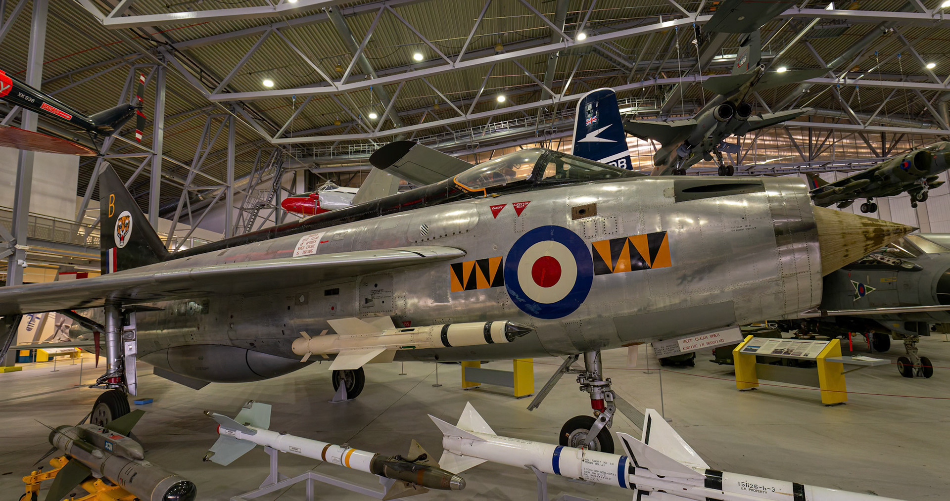 English Electric Lightning F1 on display at the Duxford Imperial War Museum in Cambridge, United Kingdom