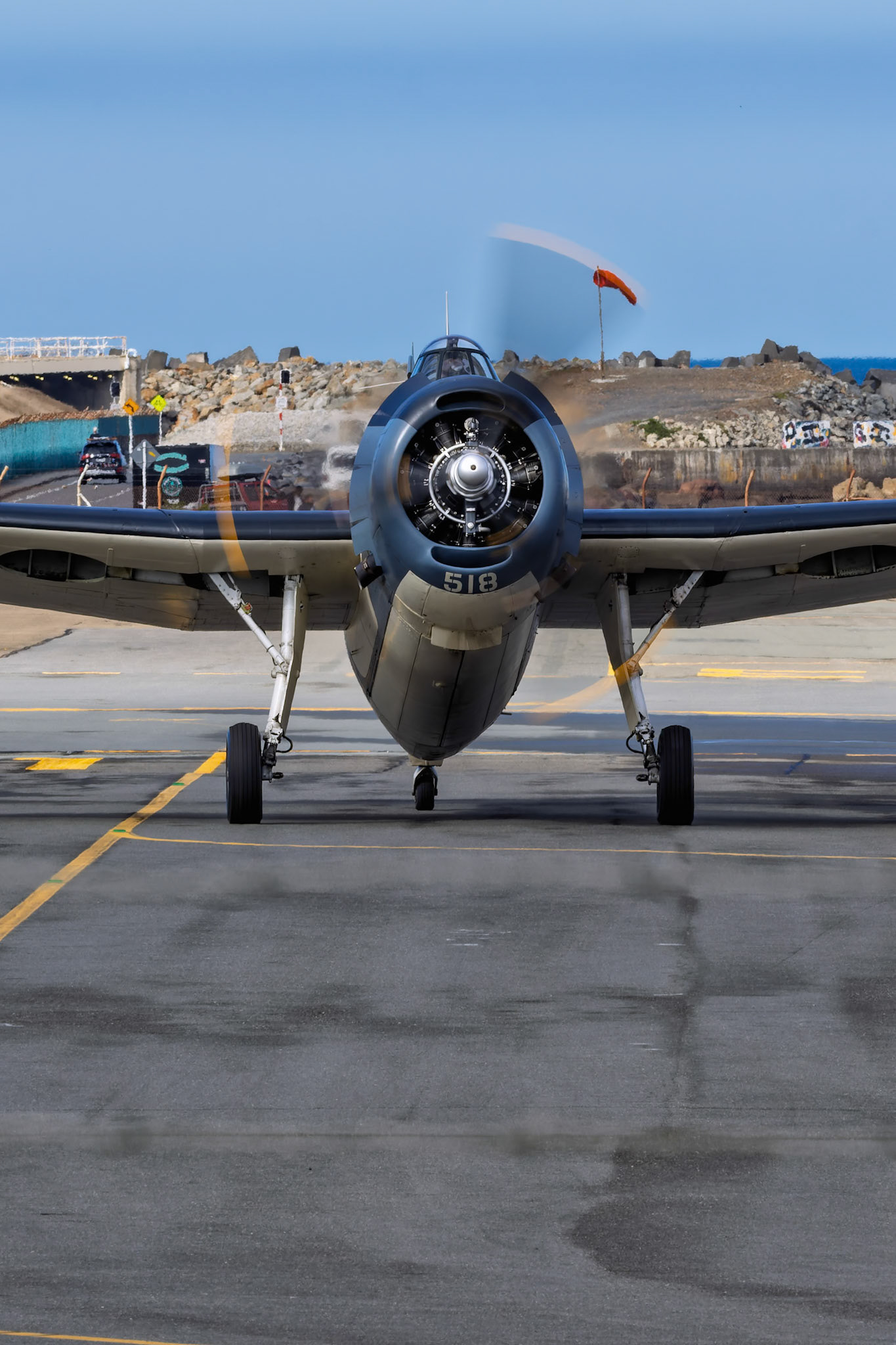 Grumman TBM-3E Avenger [ZK-TBE] Arriving, from Coutts Street during the Life Flight Open Day at Wellington Airport, New Zealand