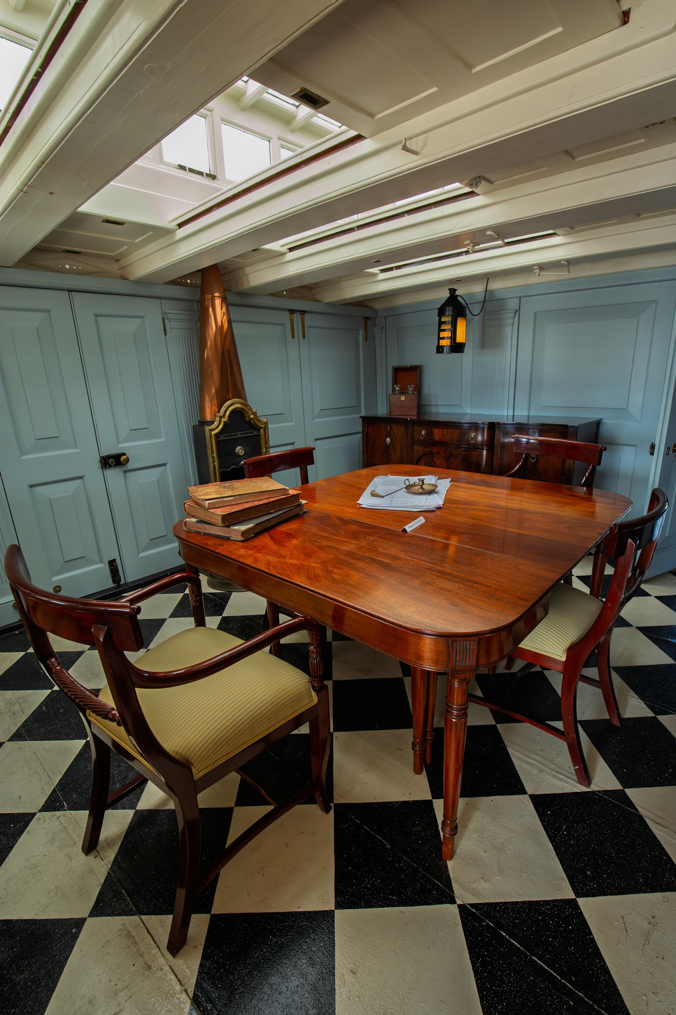 Poop deck of the HMS Victory at Portsmouth Historic Dockyard in Portsmouth, England