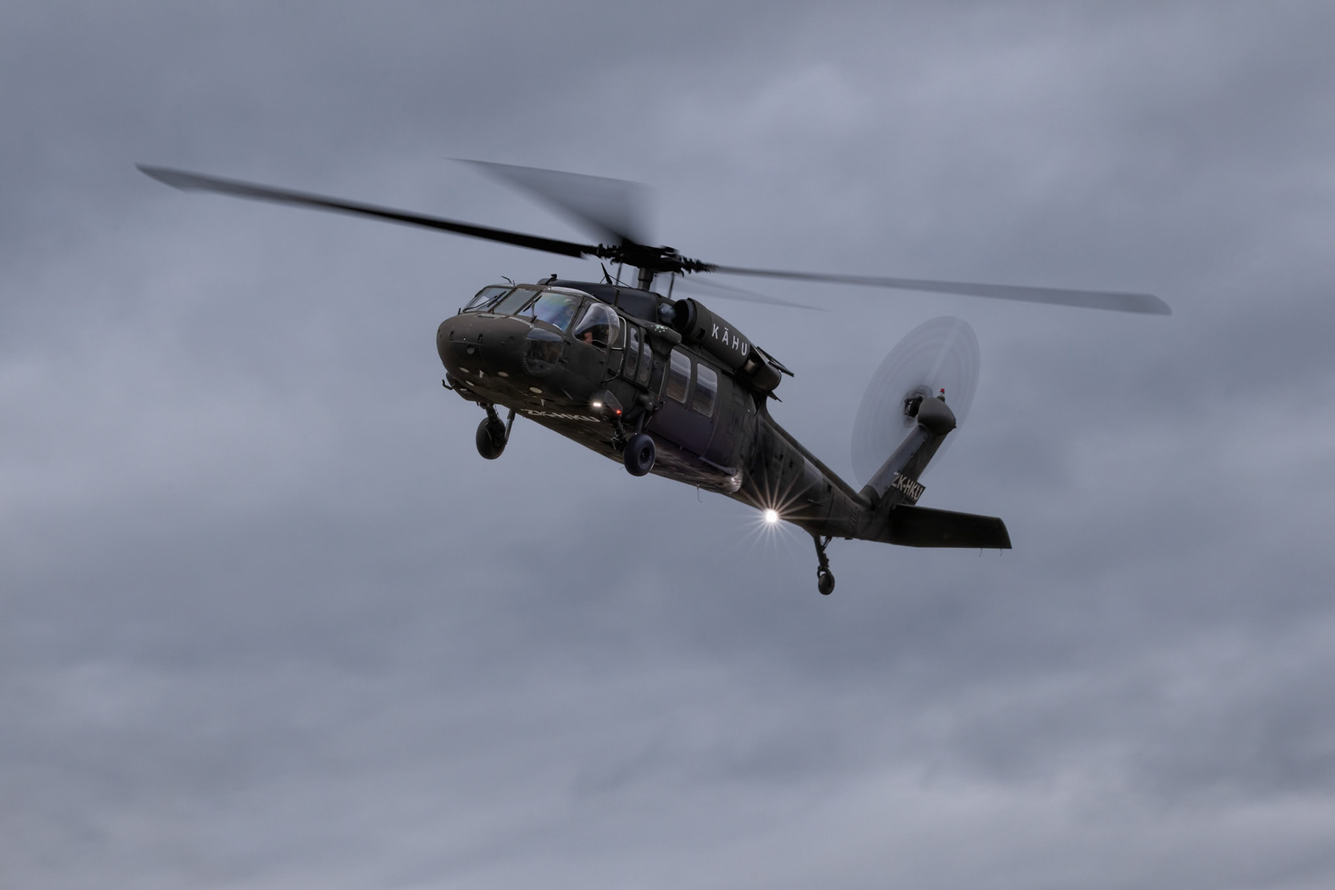 Sikorsky EH-60A Black Hawk [ZK-HKU] on display at Warbirds over Wanaka, New Zealand