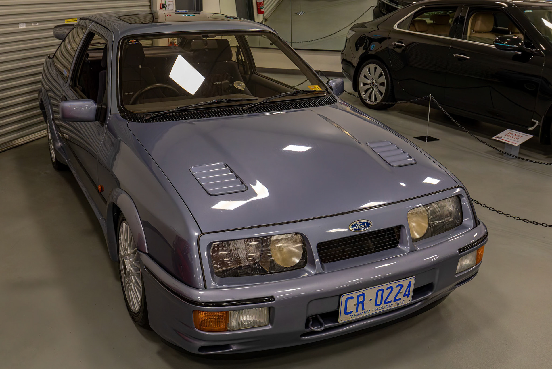 1987 Ford Sierra RS Cosworth at National Automobile Museum of Tasmania in the city of Launceston in Tasmania, Australia