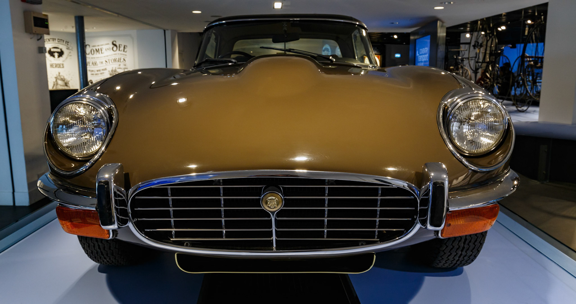 1974 Jaguar E-Type at the Coventry Transport Museum in Coventry, England