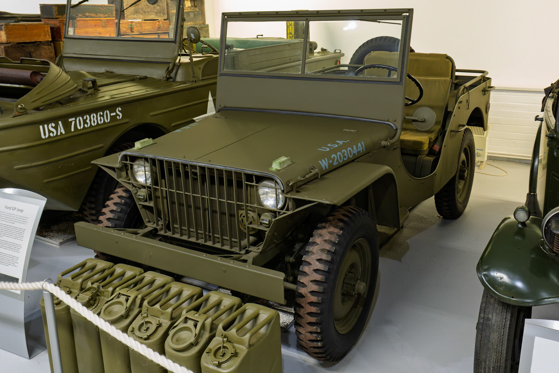 Ford GP Jeep on display at Donington Park Museum, England