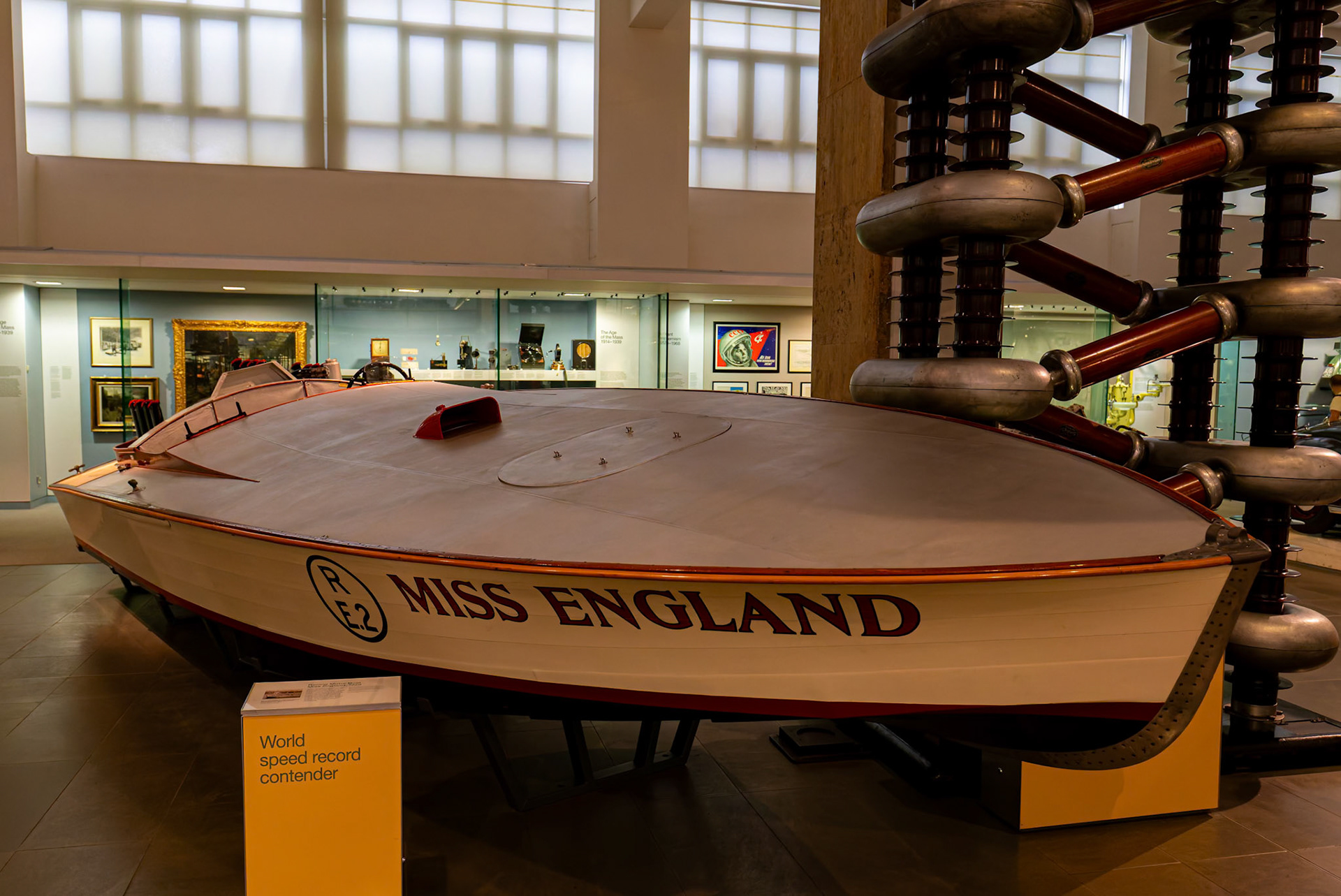 Miss England the World Speed Record Contender on display in the Science Museum, London