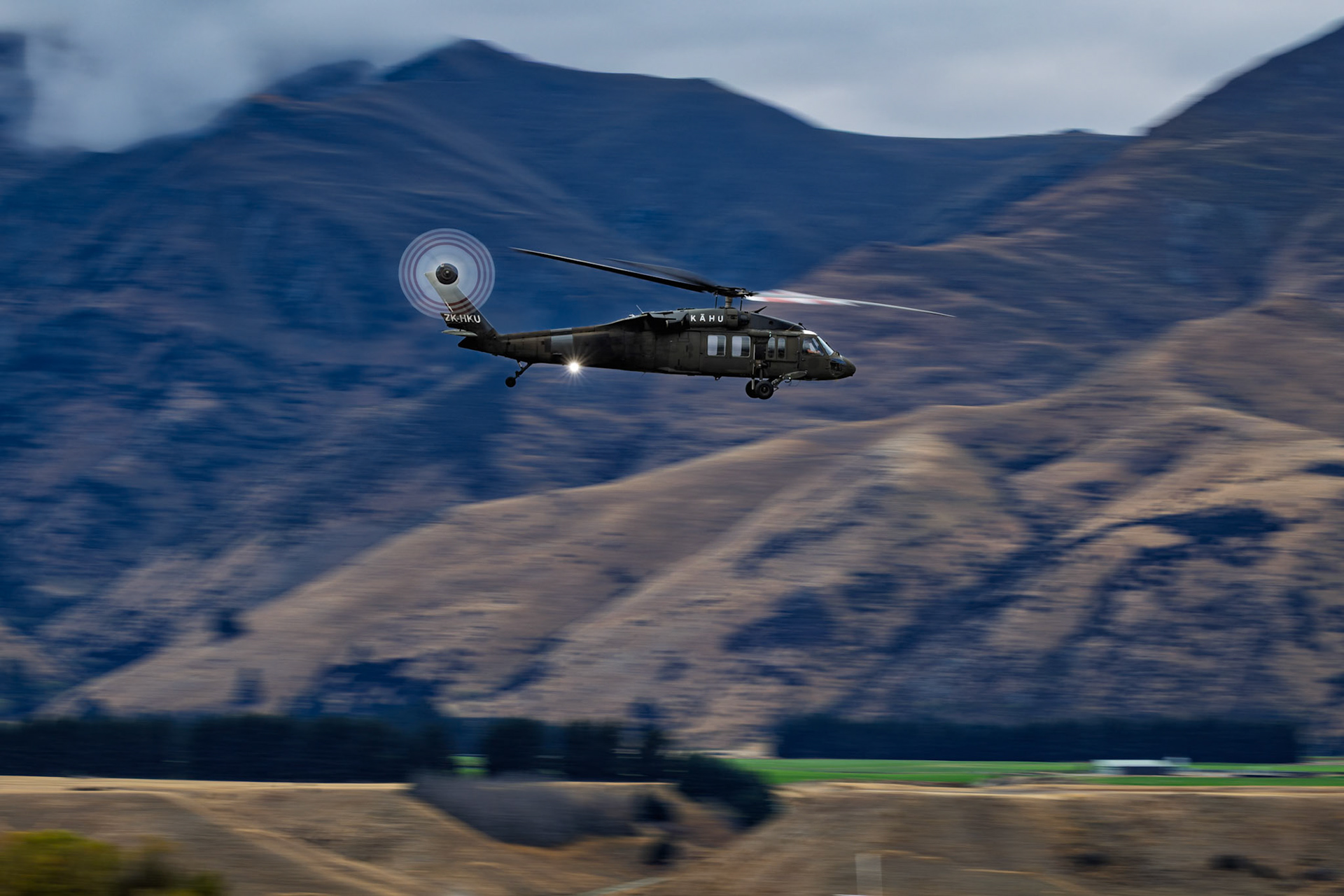 Sikorsky EH-60A Black Hawk [ZK-HKU] on display at Warbirds over Wanaka, New Zealand