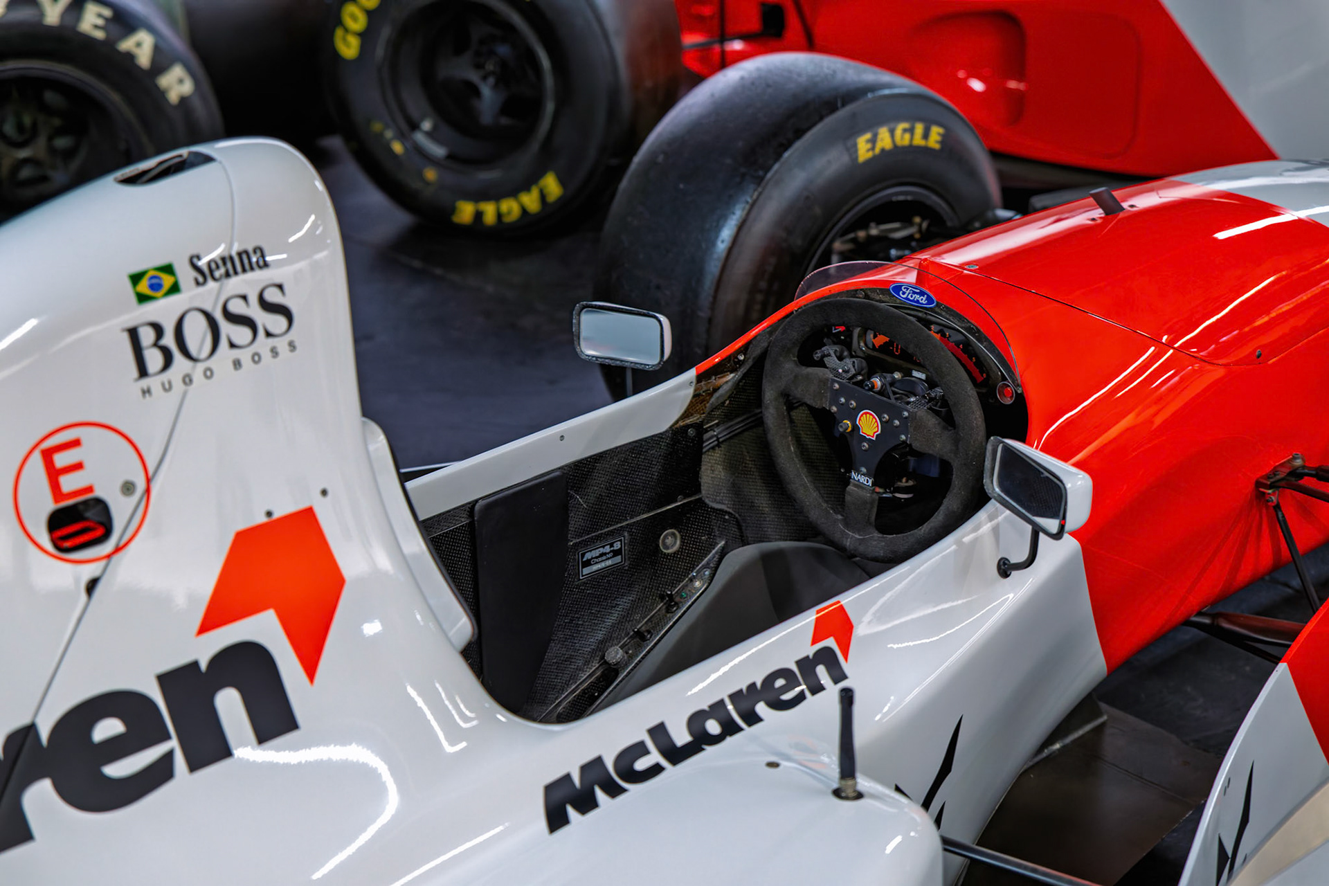 1990 McLaren MP4/8 Formula 1 car at Donington Park Museum, England