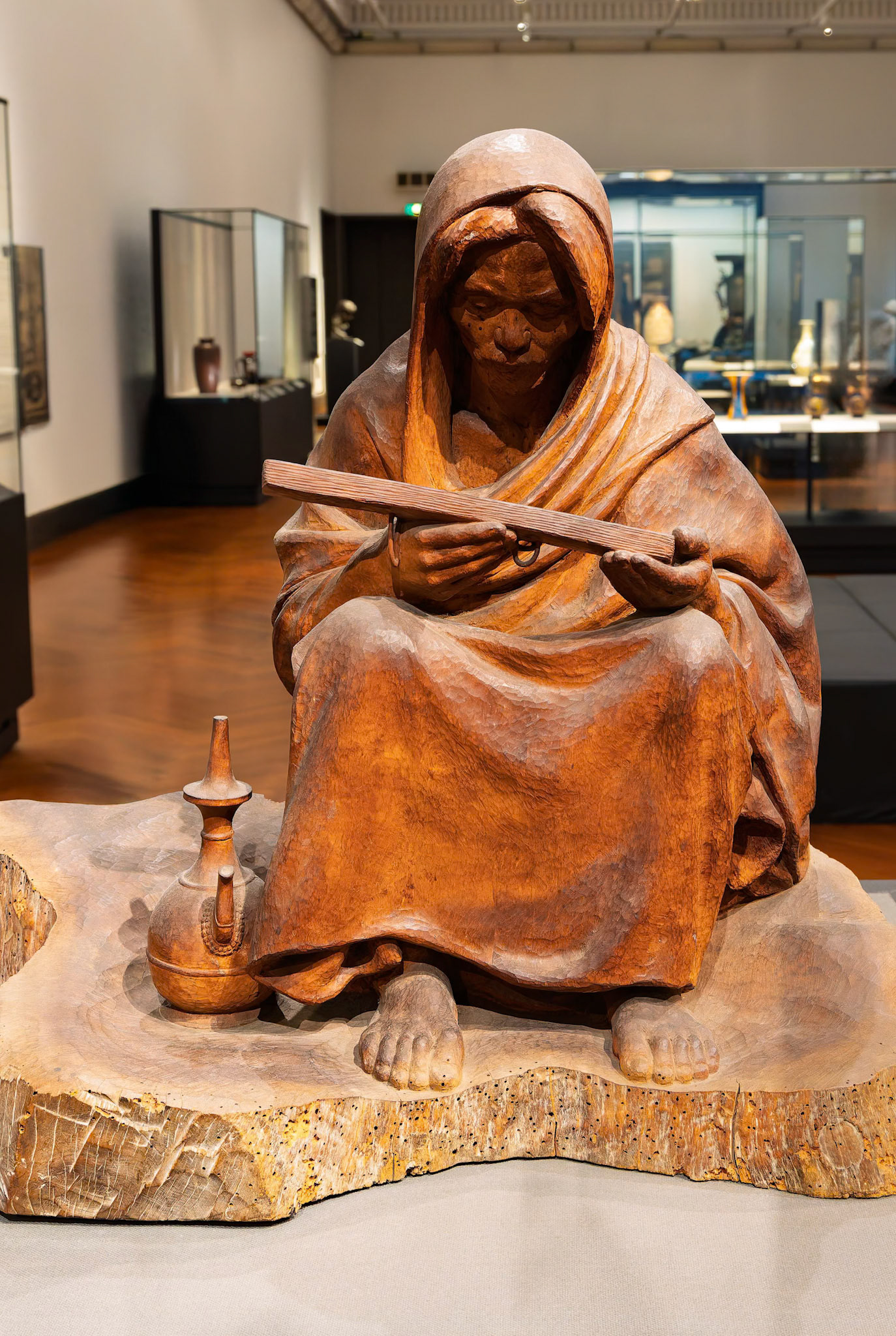 Brahmin by Hirakushi Denchu (Wood) 1917 display at the Tokyo National Museum in Tokyo, Japan