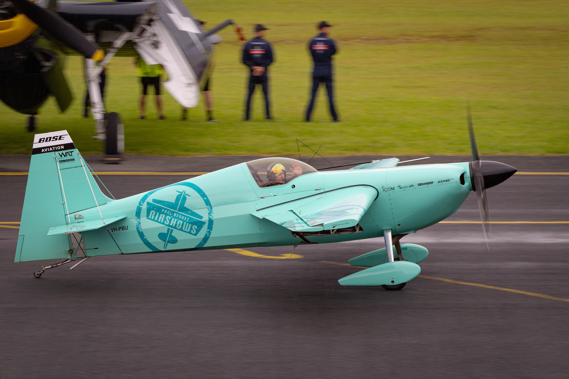 Glenn Graham in the Edge 540 on display at the Shellharbour Airport, during the Airshows Downunder Shellharbour, New South Wales, Australia.