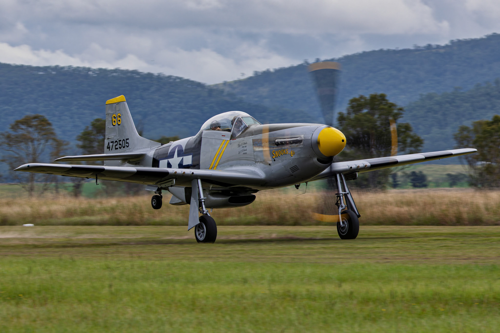 North American P51-D-30NT [VH-FST] at the breakfast flyin at Watts Bridge Memorial Airfield in Cressbrook, Australia