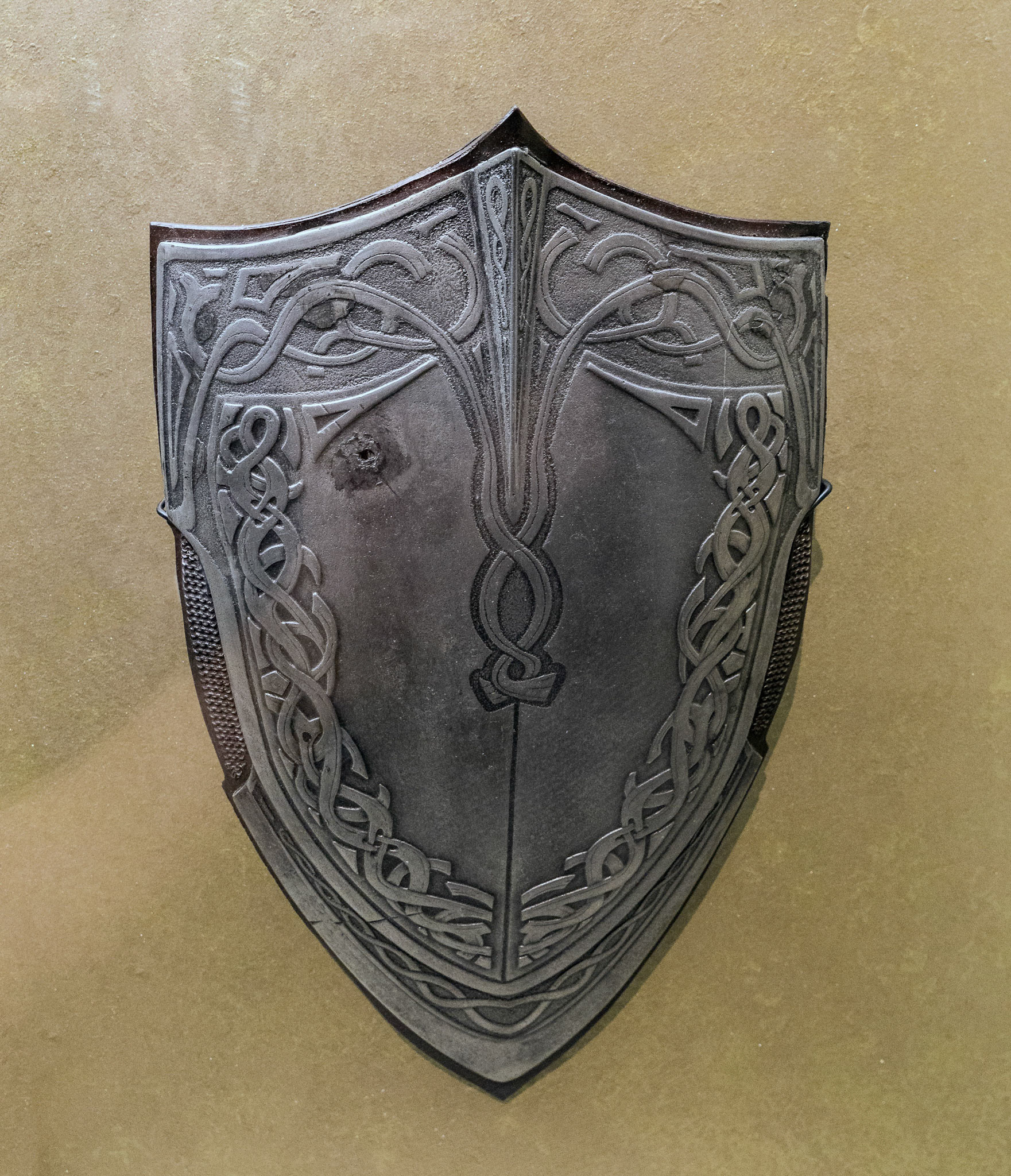 Weapon prop from the Thor movie at GOMA for the Marvel Exhibition, Brisbane