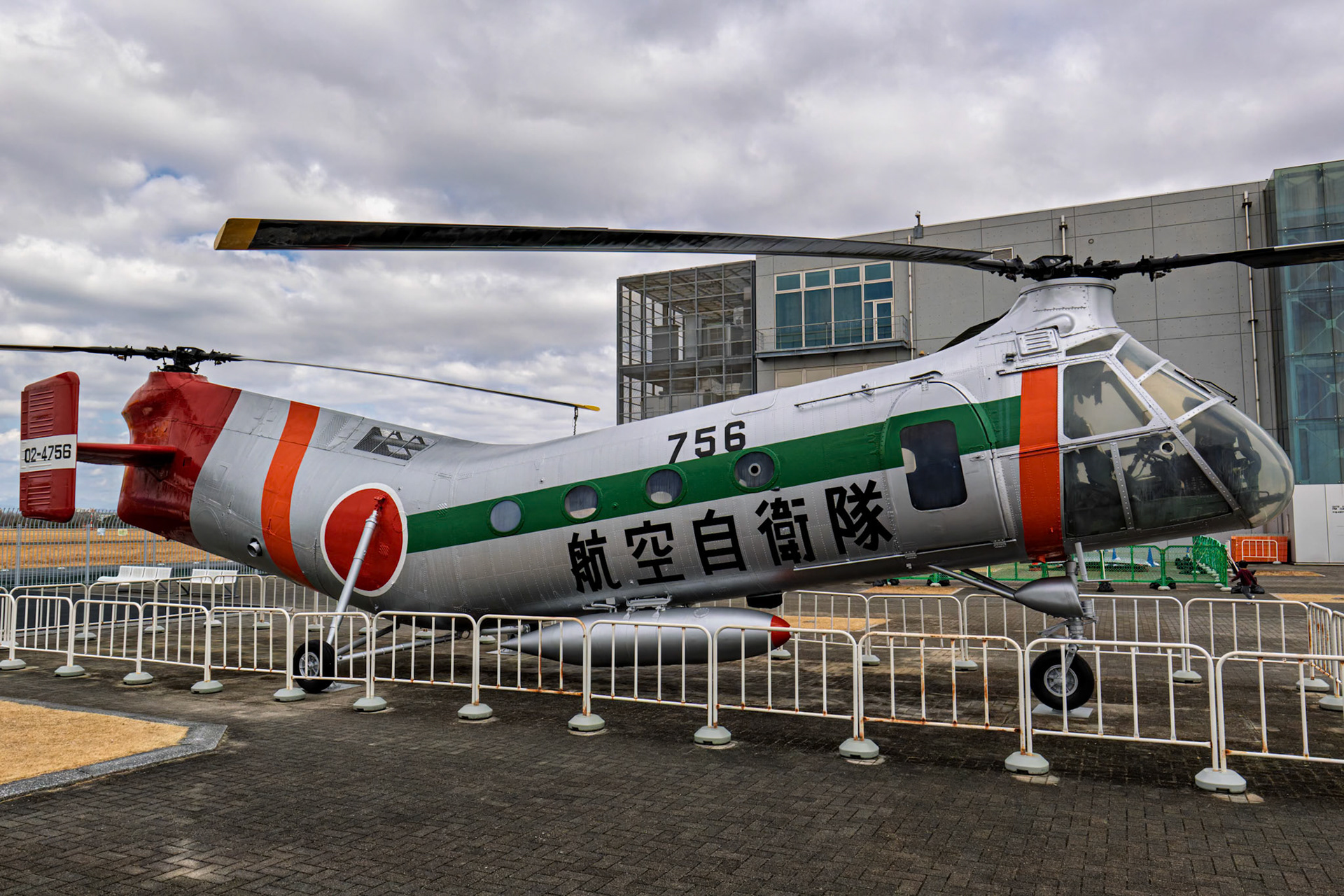 Piasecki CH-21B Workhorse on display at Airpark Japan Air Self-Defense Force Hamamatsu Air Base Museum in Chuo Ward, Hamamatsu, Shizuoka, Japan