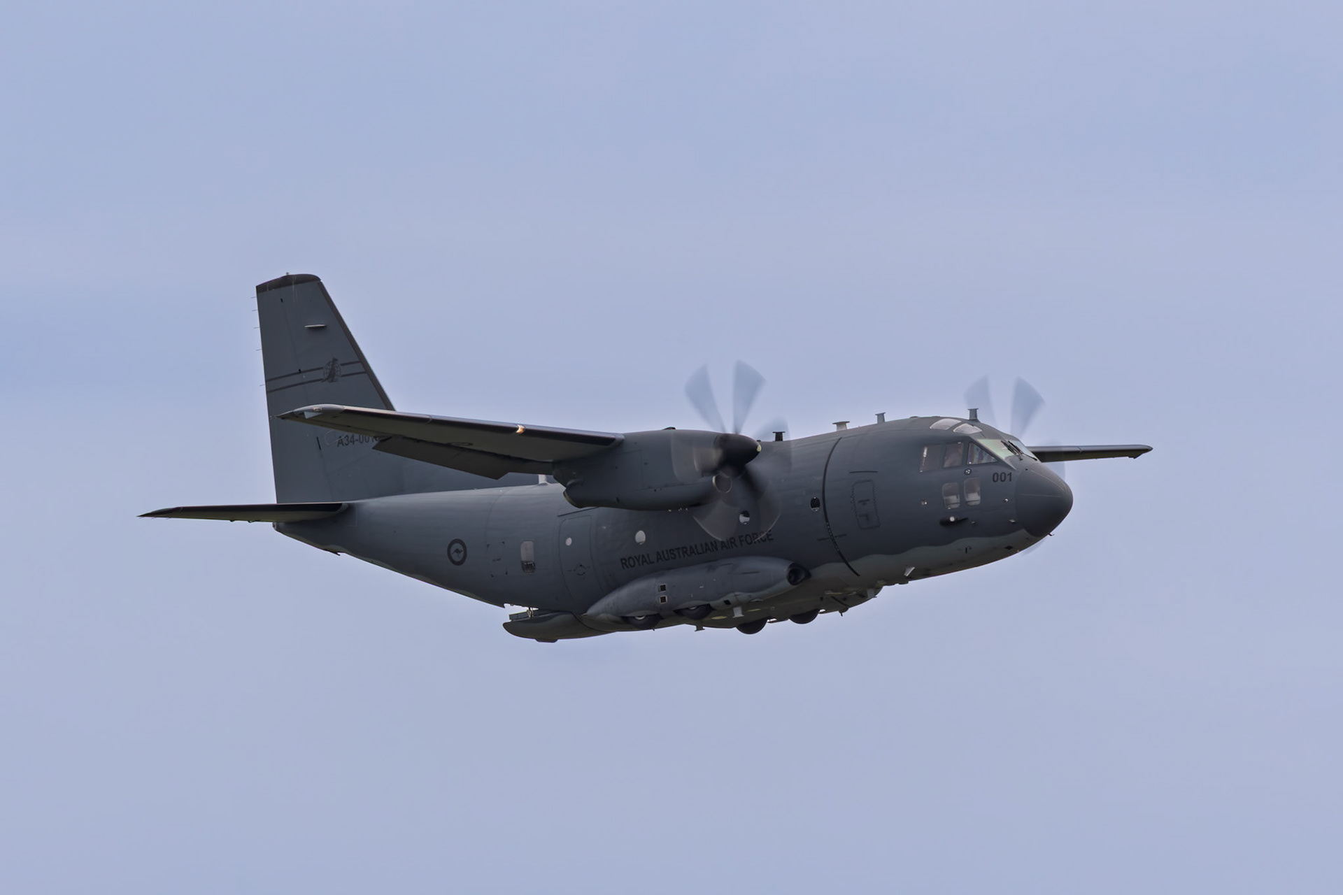 Royal Australian Air Force Alenia C-27J Spartan [A34-001] on display at the Richmond Airshow in New South Wales, Australia