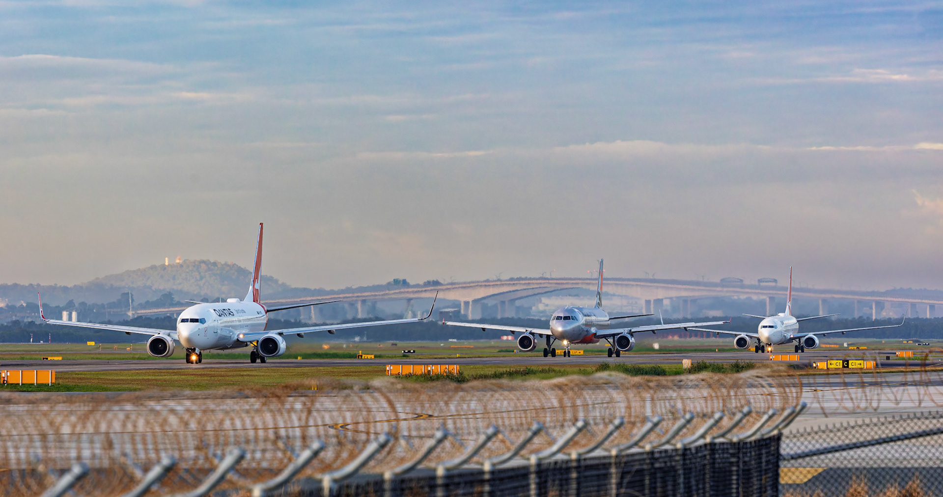 Departure line up at Brisbane International Airport in Brisbane, Australia