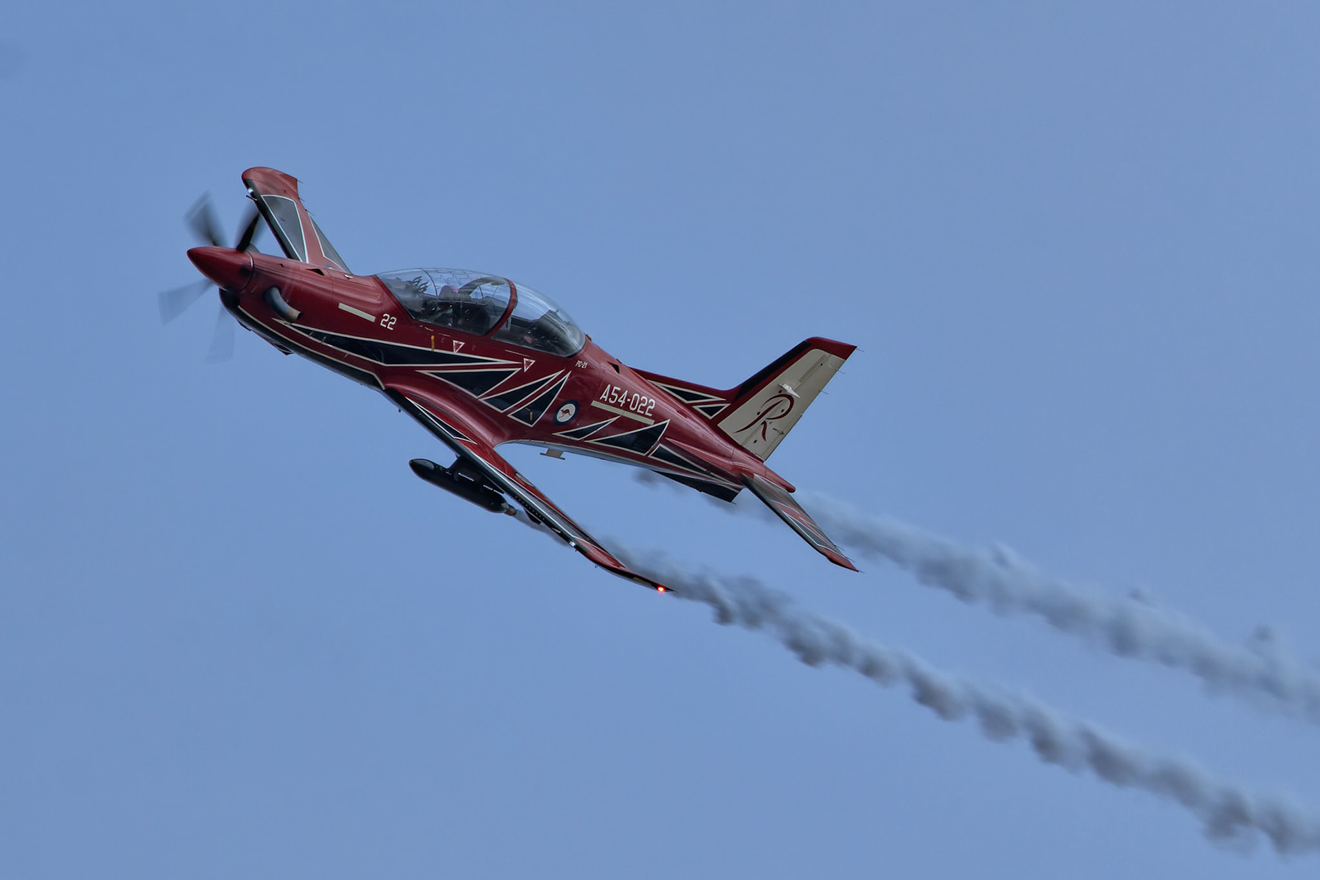 RAAF Roulettes in the Pilatus PC-21 on display at the Avalon Airshow in Victoria, Australia