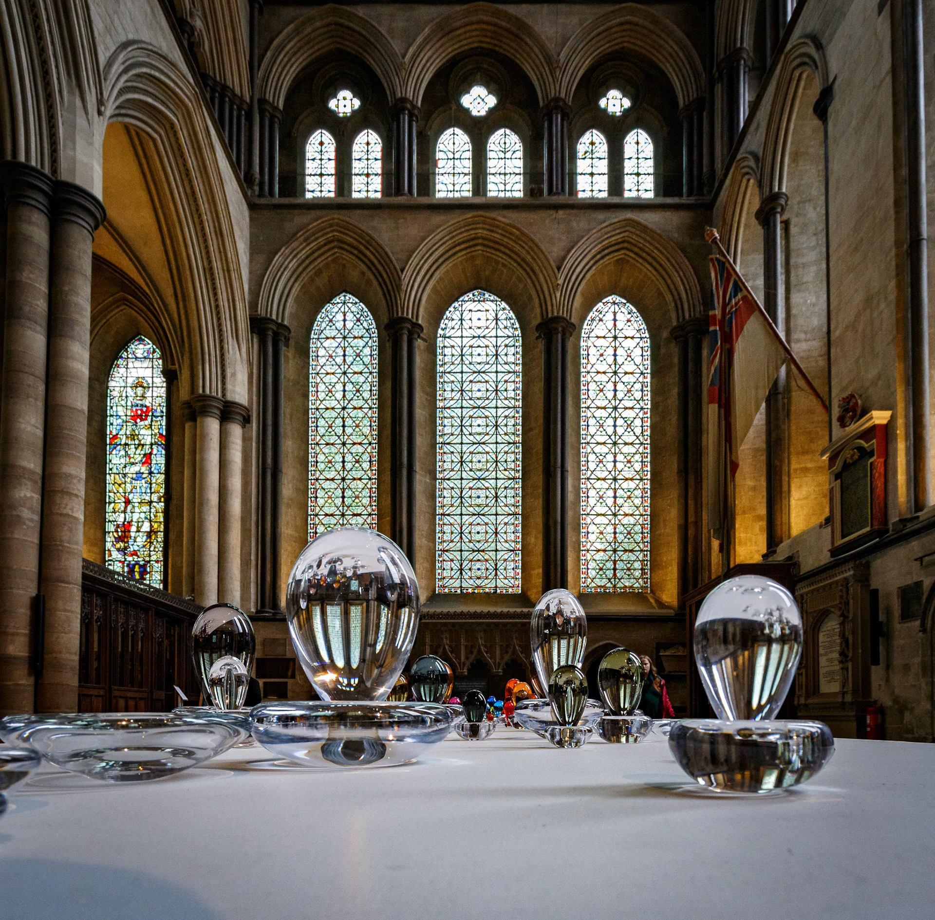 Artwork inside Salisbury Cathedral in Salisbury, England