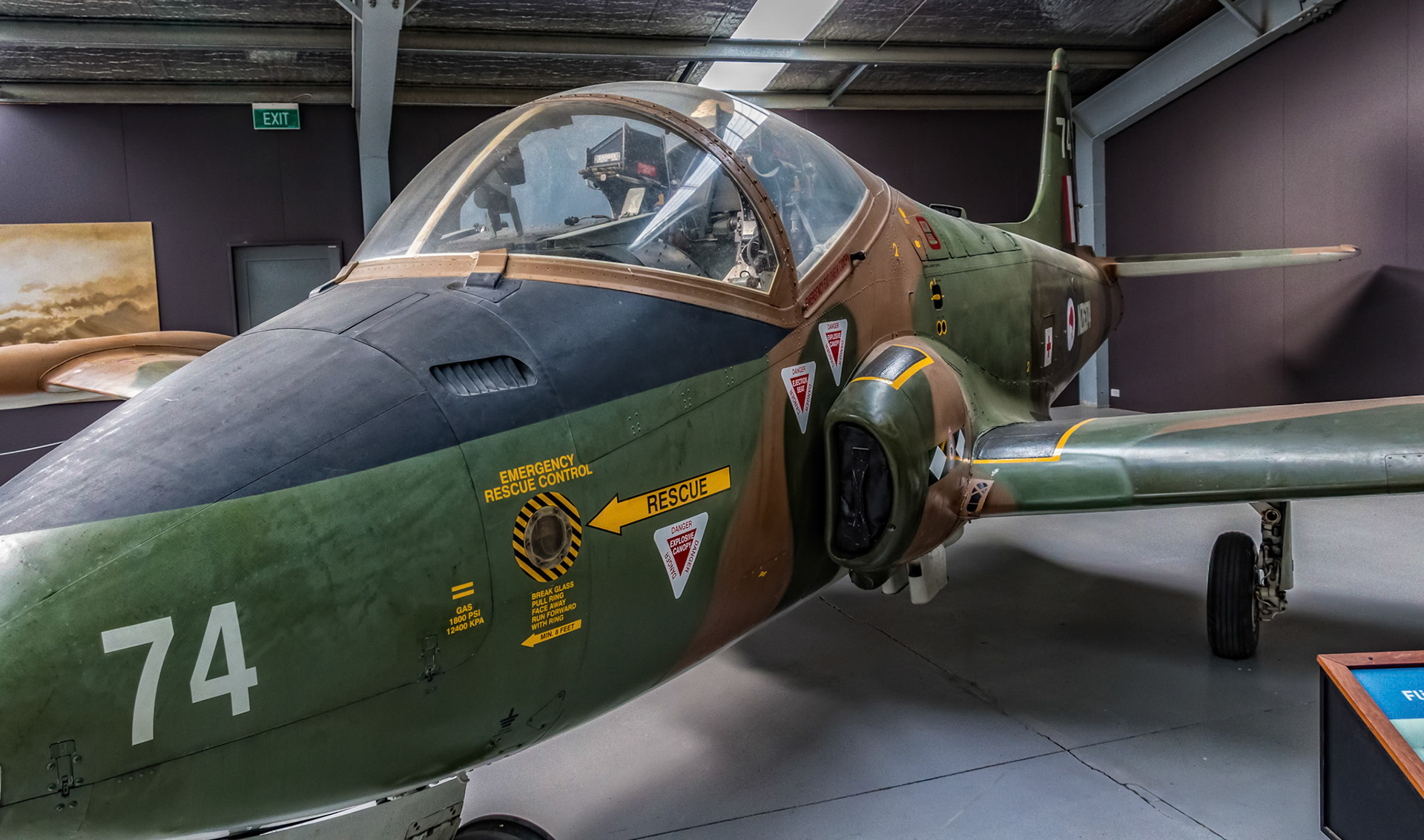 BAC 167 Strikemaster Mk88 on display at Warbirds and Wheels in Wanaka, New Zealand