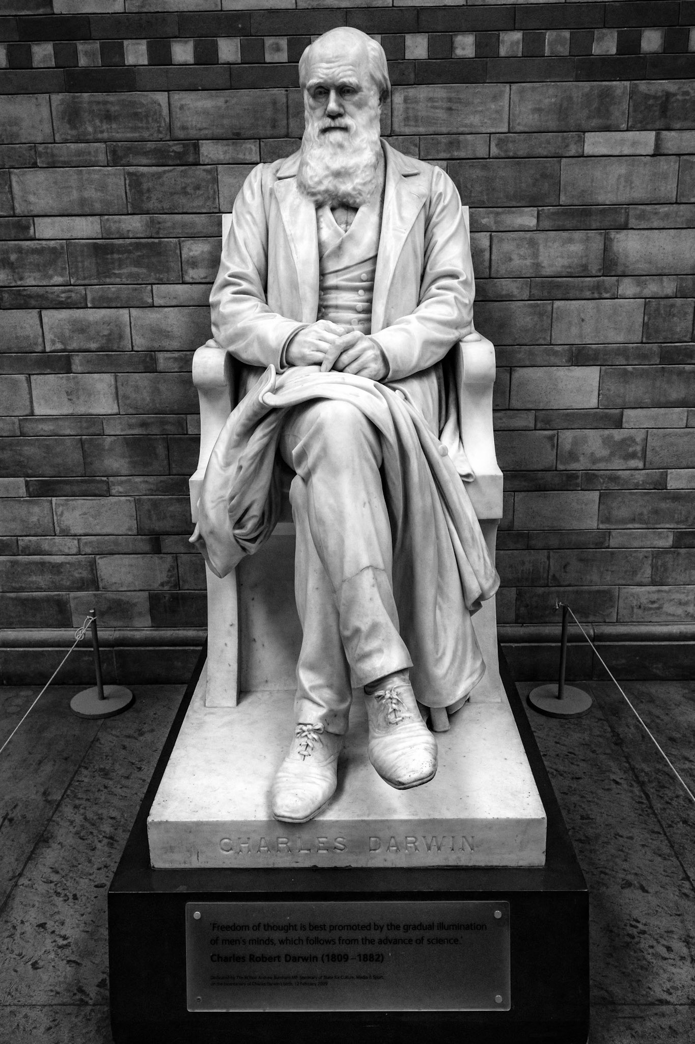 Charles Darwin Statue at the Natural History Museum in London, England