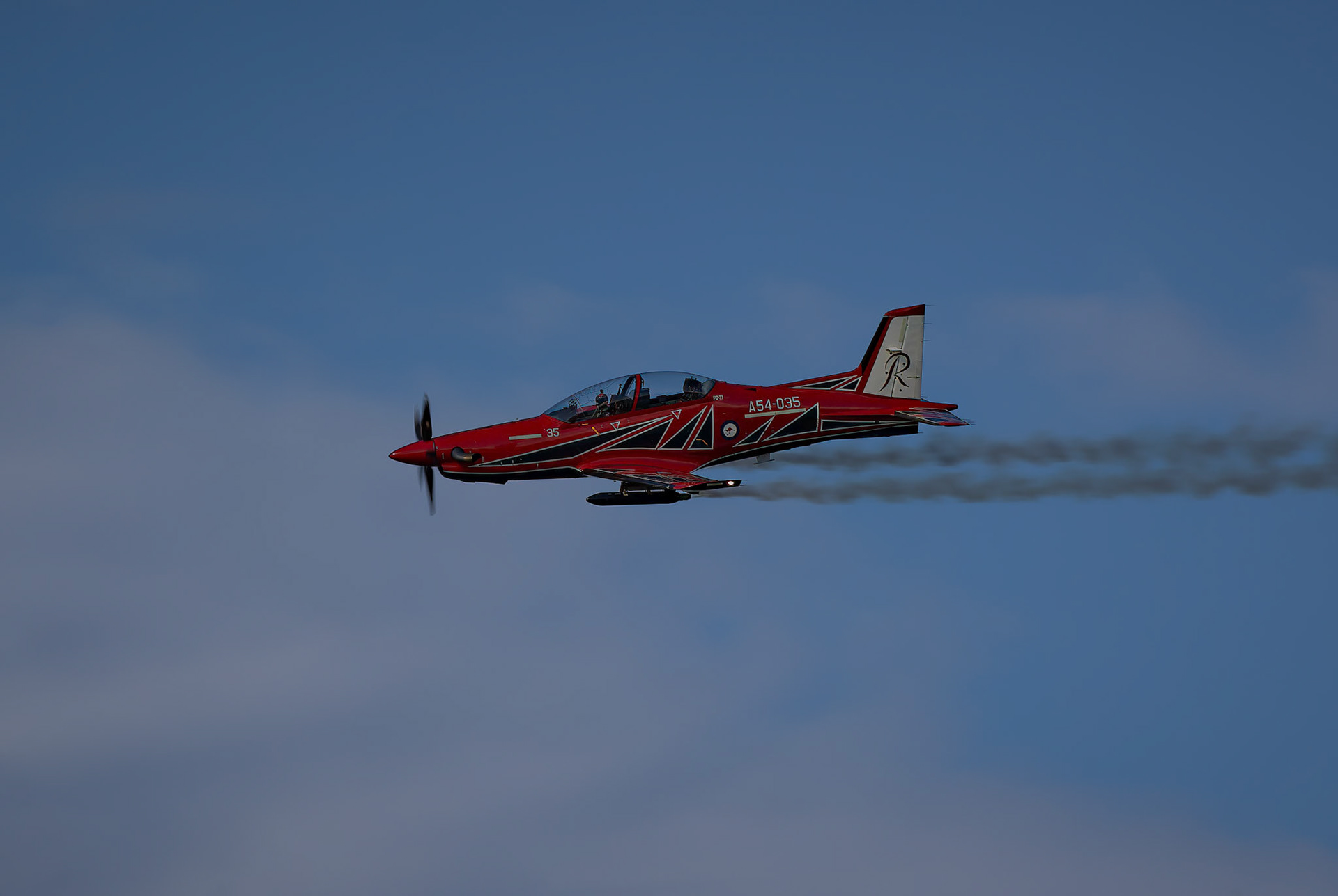 RAAF Roulettes PC-21 Precision Formation Aerobatics Display at the Pacific Airshow on the Gold Coast, Australia