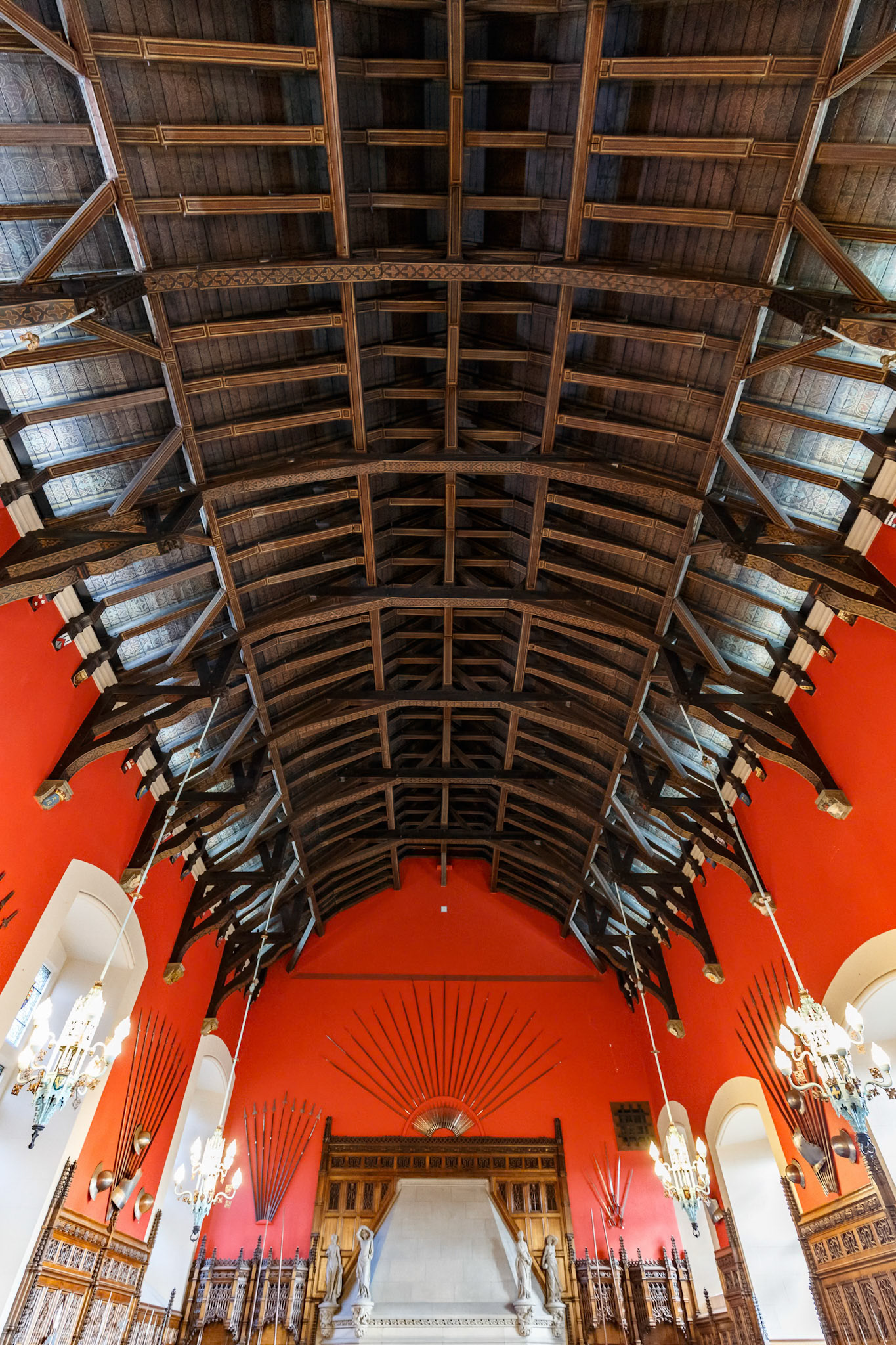 Inside the hall at Edinburgh Castle in Edinburgh, Scotland