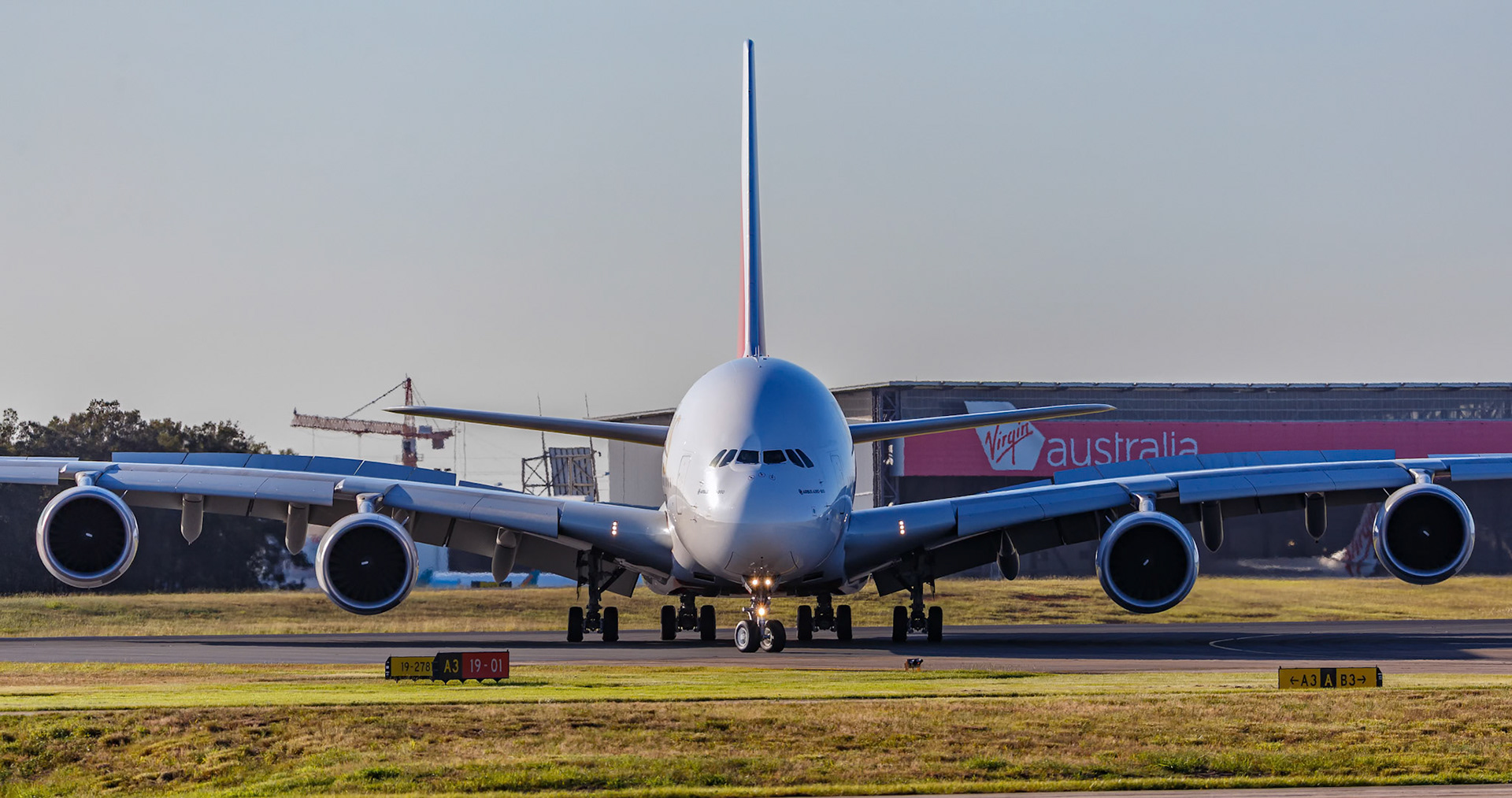 Emirates Airbus A380-861 [A6-EET] Arriving from Dubai, at Brisbane International Airport, Australia