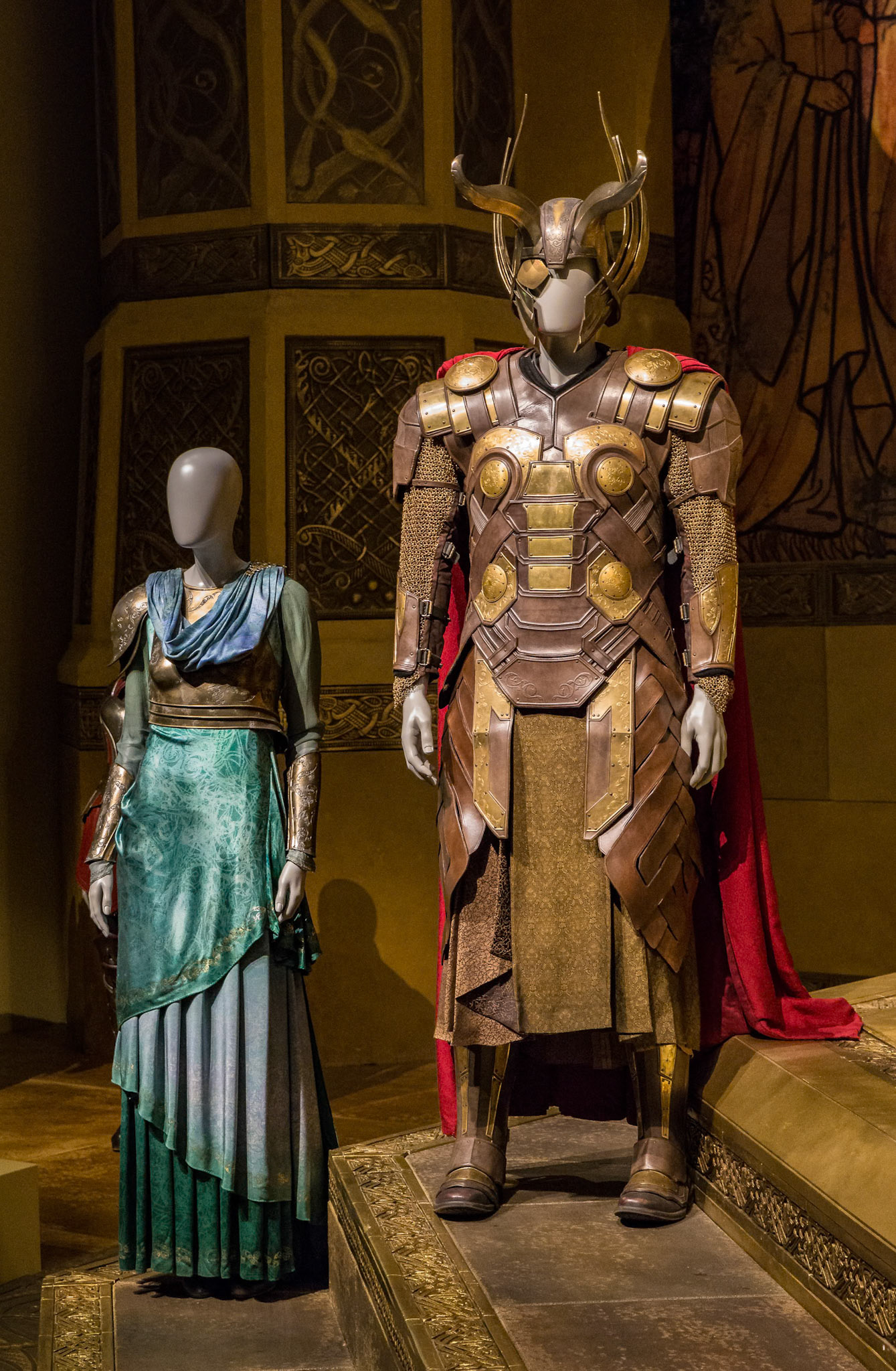 Frigga and Odin custome display at GOMA for the Marvel Exhibition, Brisbane