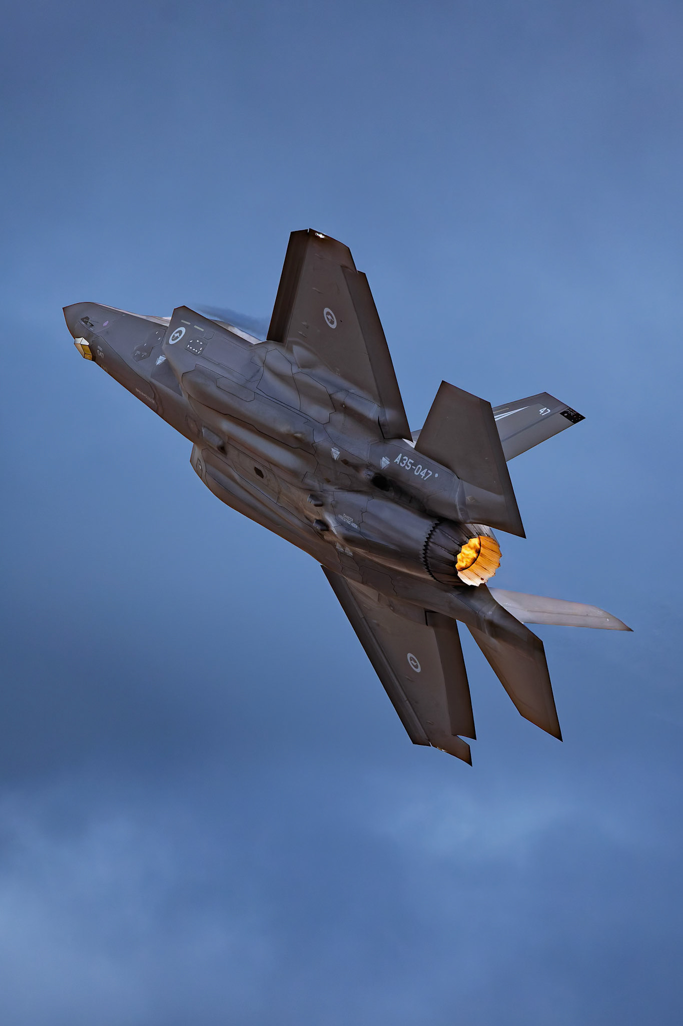 RAAF Lockheed Martin F-35A Lightning II on display at the Avalon Airshow in Victoria, Australia