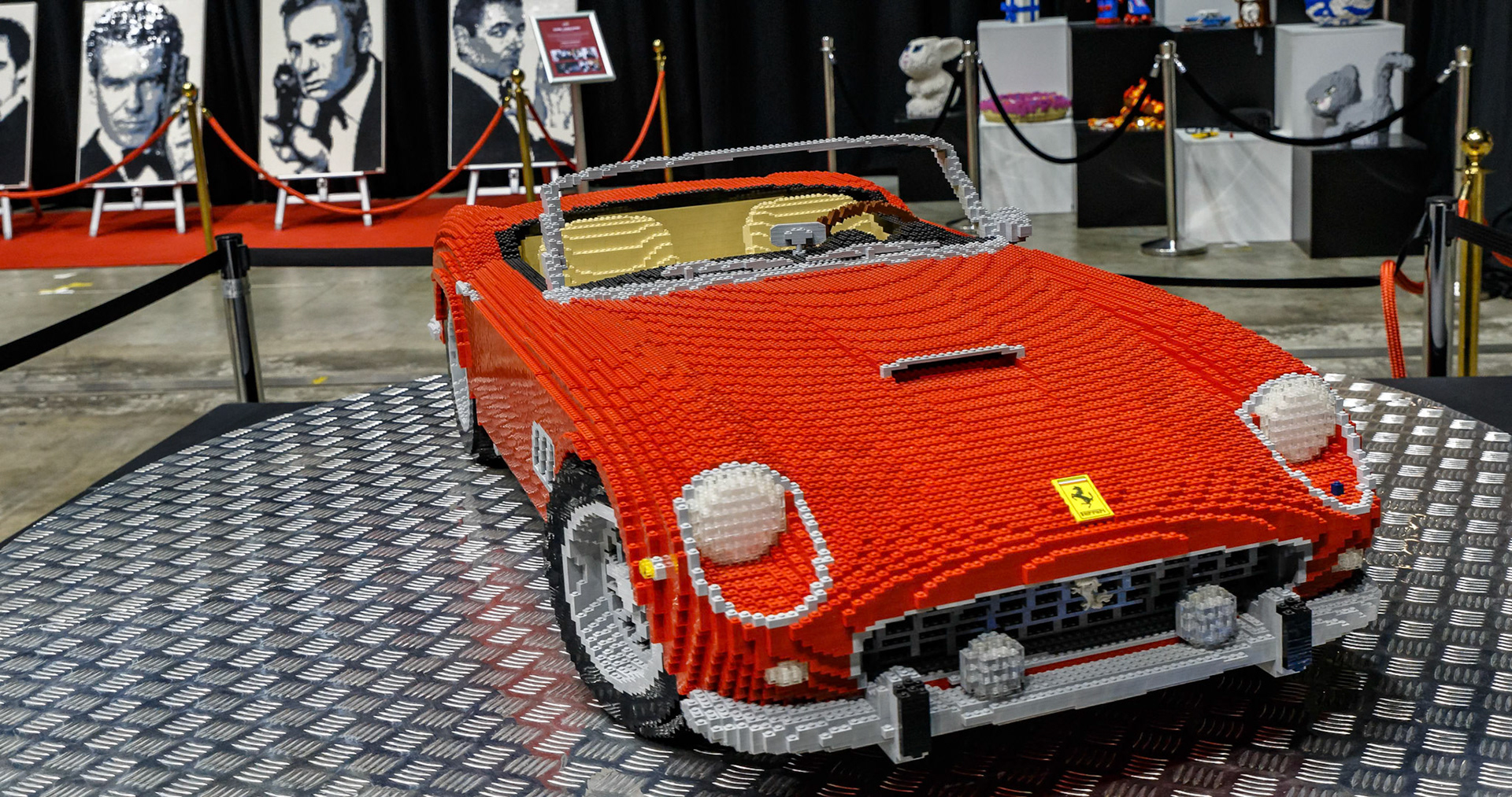 1961 Ferrari 250 GT California Lego Creation at the Brickman Experience at the Gold Coast, Australia