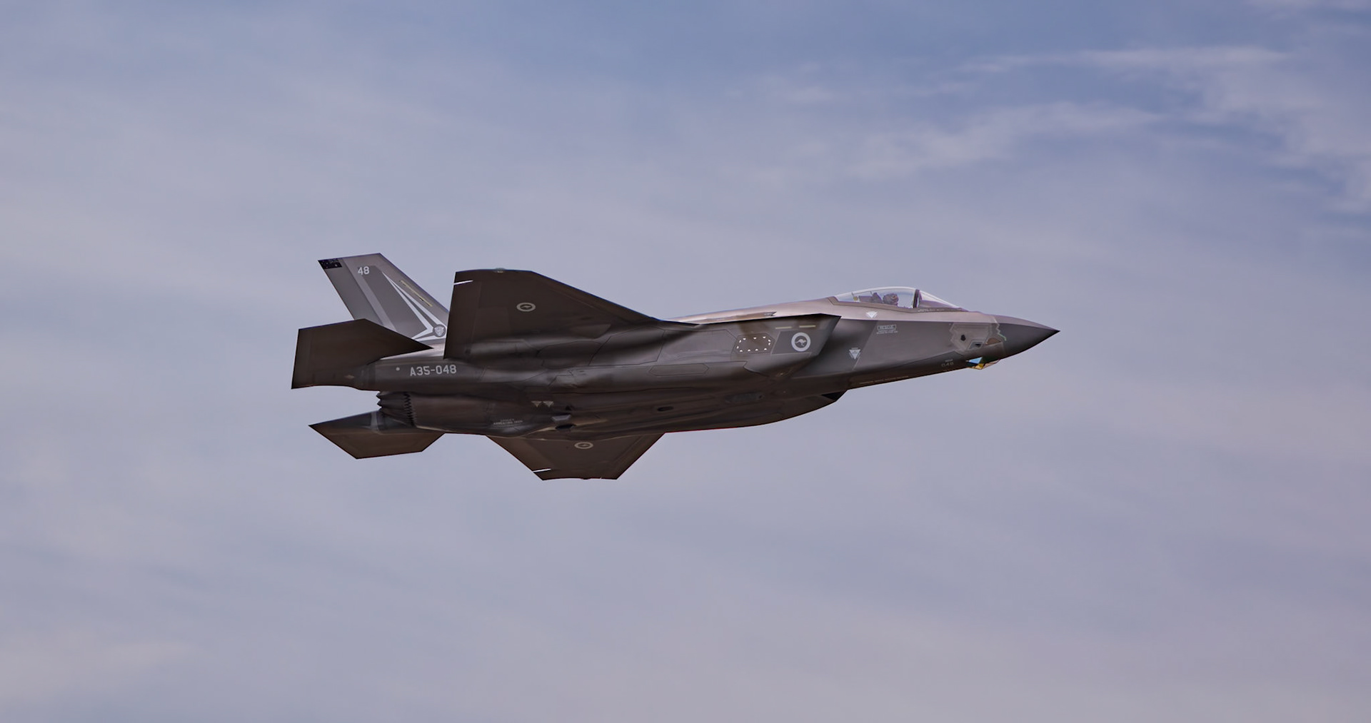 Royal Australian Air Force Lockheed Martin F-35A Lightning II [A35-048] on display at the Richmond Airshow in New South Wales, Australia